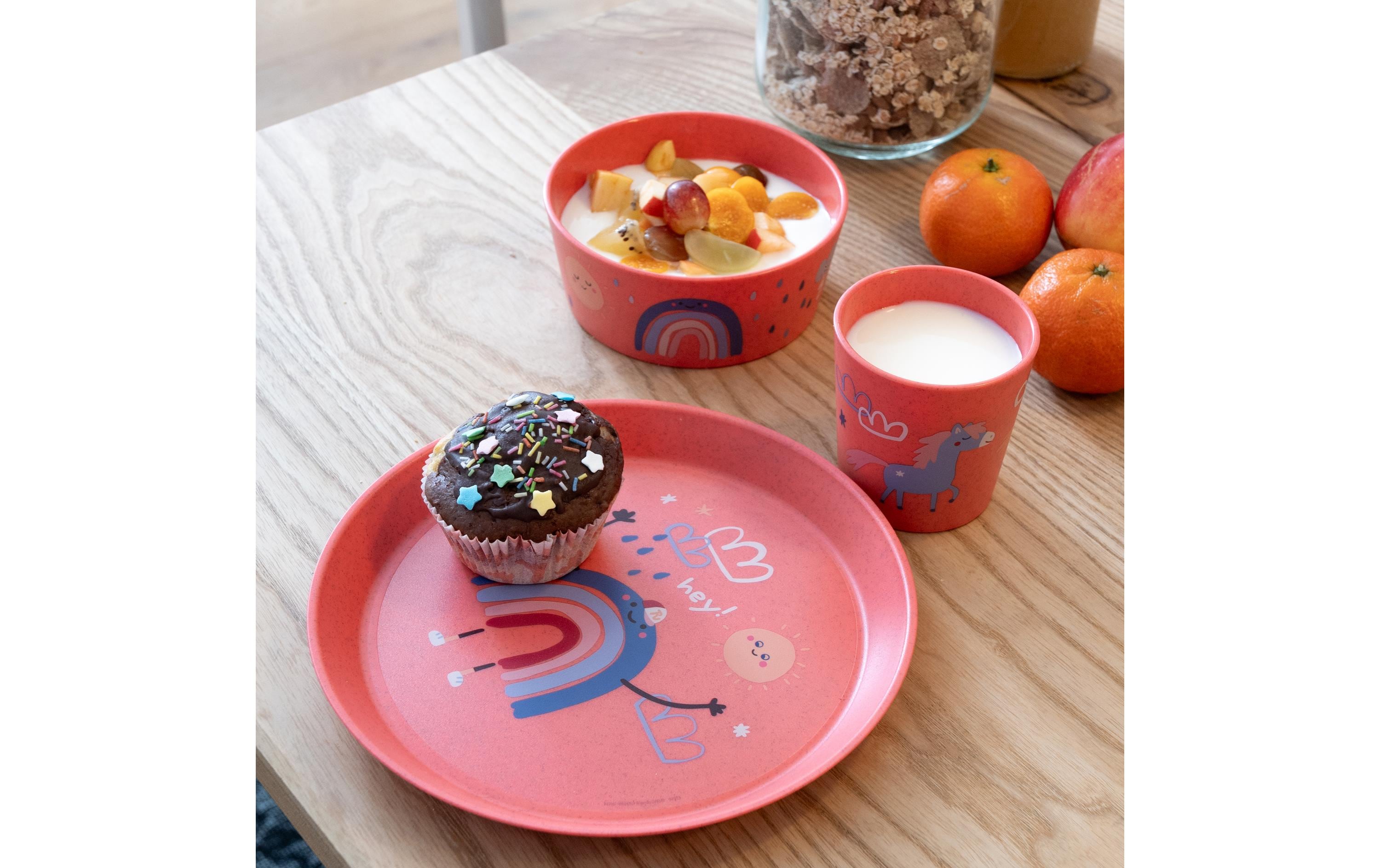 Koziol Kindergeschirrset CONNECT DREAMS coral red Koziol Kindergeschirrset CONNECT DREAMS coral red