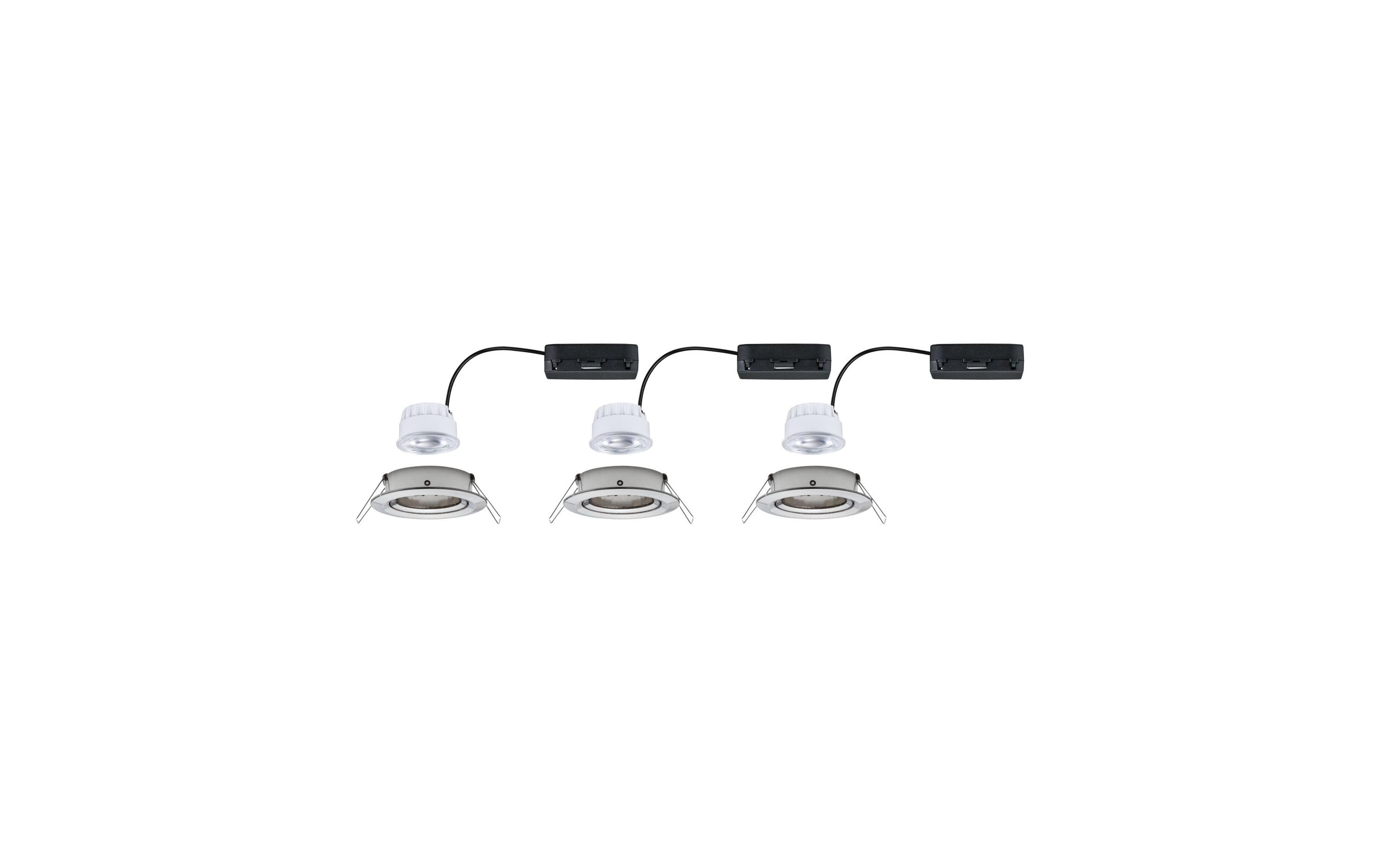 Paulmann Einbauleuchte LED Nova Plus 3-Set Eisen gebürstet