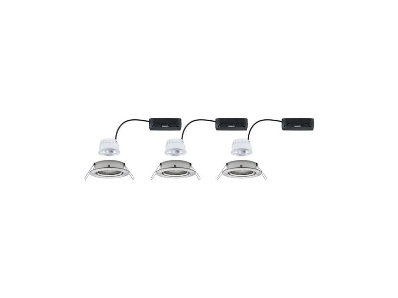 Paulmann Einbauleuchte LED Nova Plus 3-Set Eisen gebürstet Paulmann Einbauleuchte LED Nova Plus 3-Set Eisen gebürstet