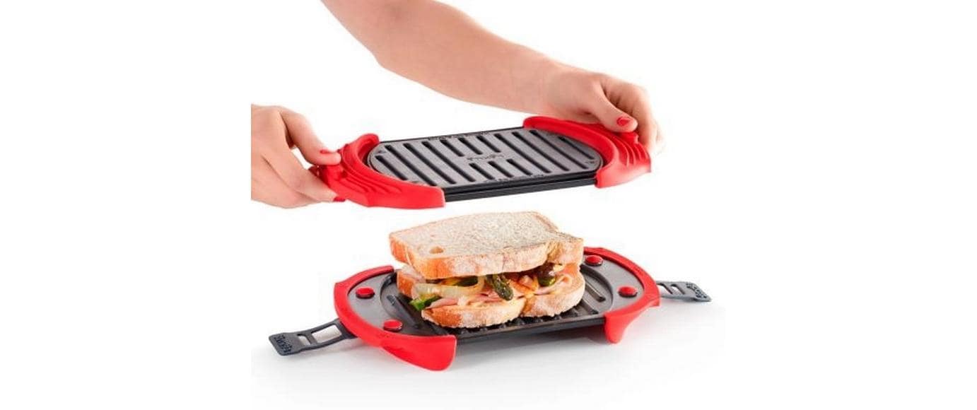 Lékué Mikrowellen-Grill 25.2 cm, Rot/Schwarz