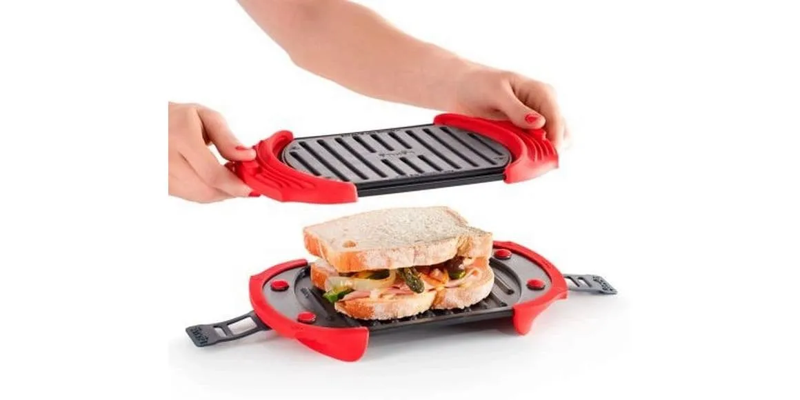 Lékué Mikrowellen-Grill 25.2 cm, Rot/Schwarz Lékué Mikrowellen-Grill 25.2 cm, Rot/Schwarz