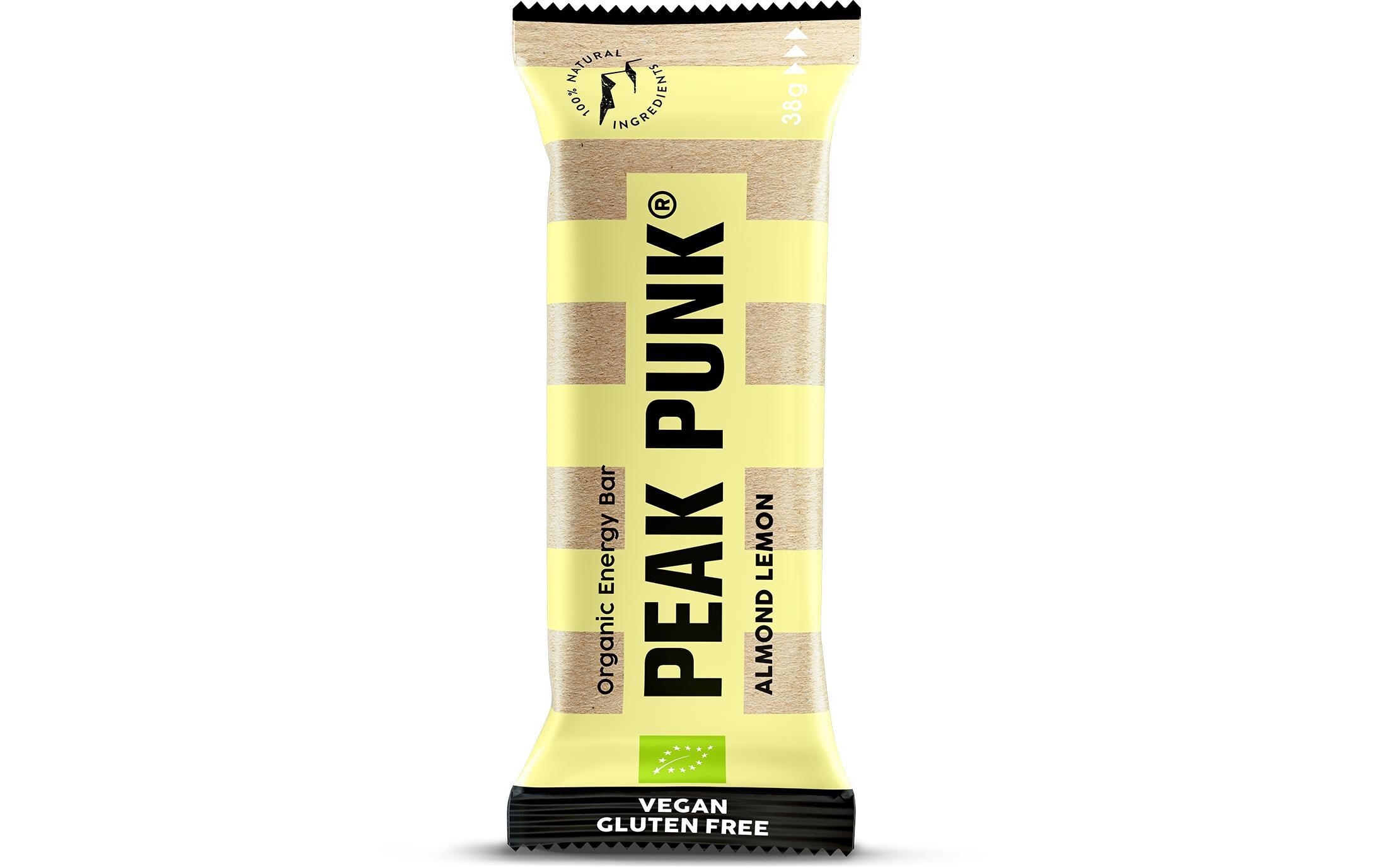 PEAK PUNK Riegel Bio Energy Bar – Almond Lemon 15 x 38 g