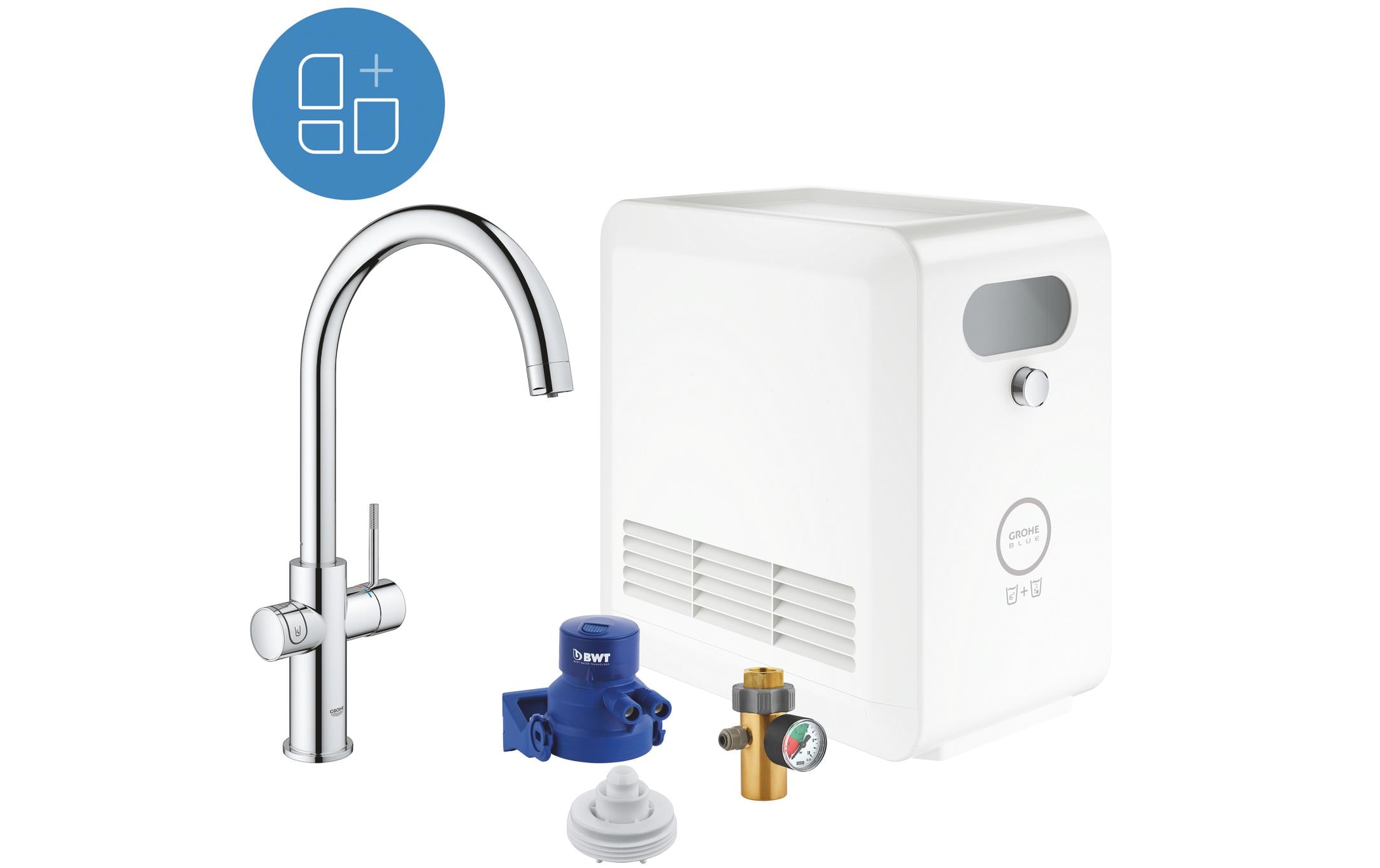 GROHE Küchenarmatur Blue Professional C-Auslauf Set Chrome