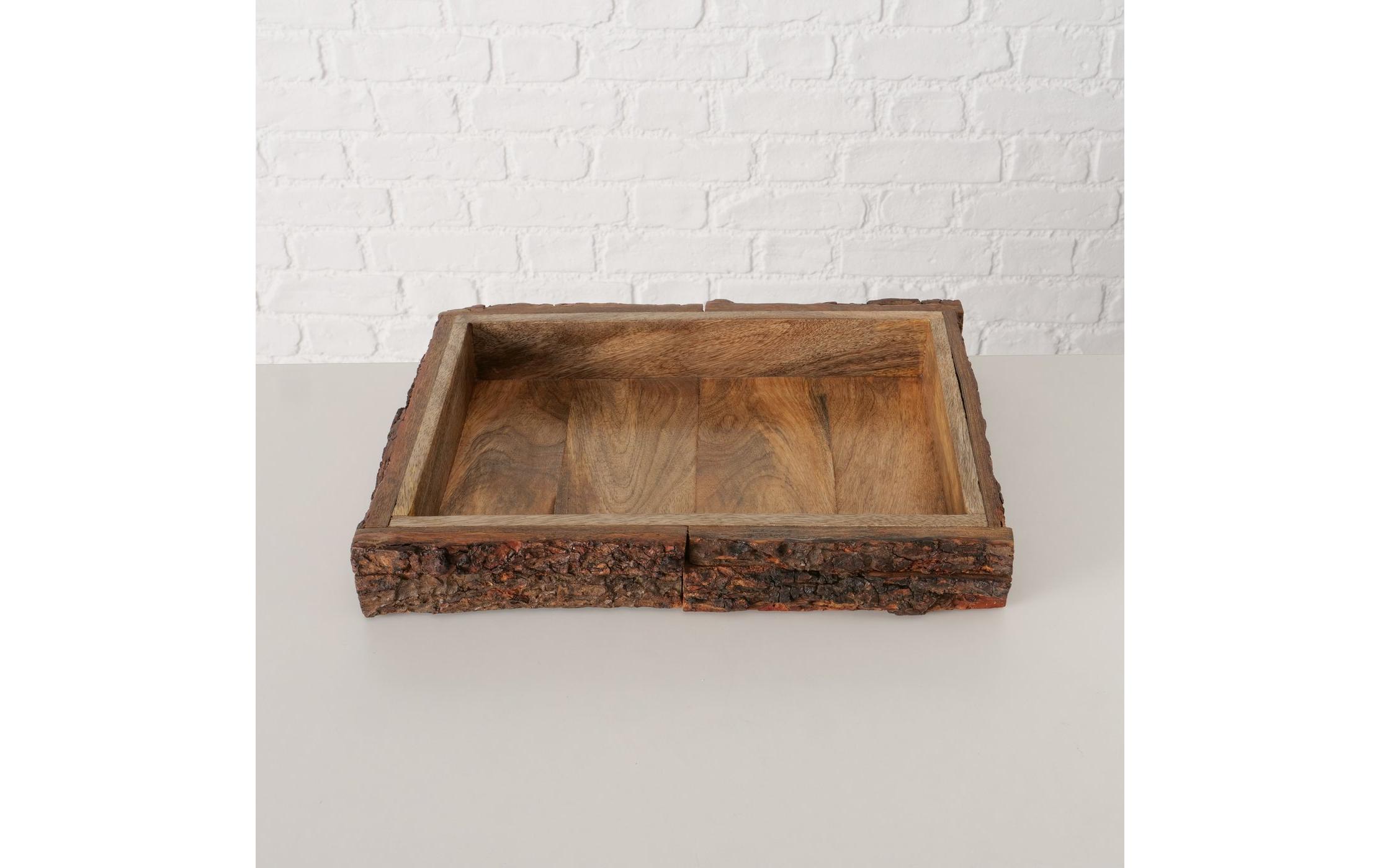 Boltze Dekoteller Barka Mangoholz, 37 x 5.5 cm