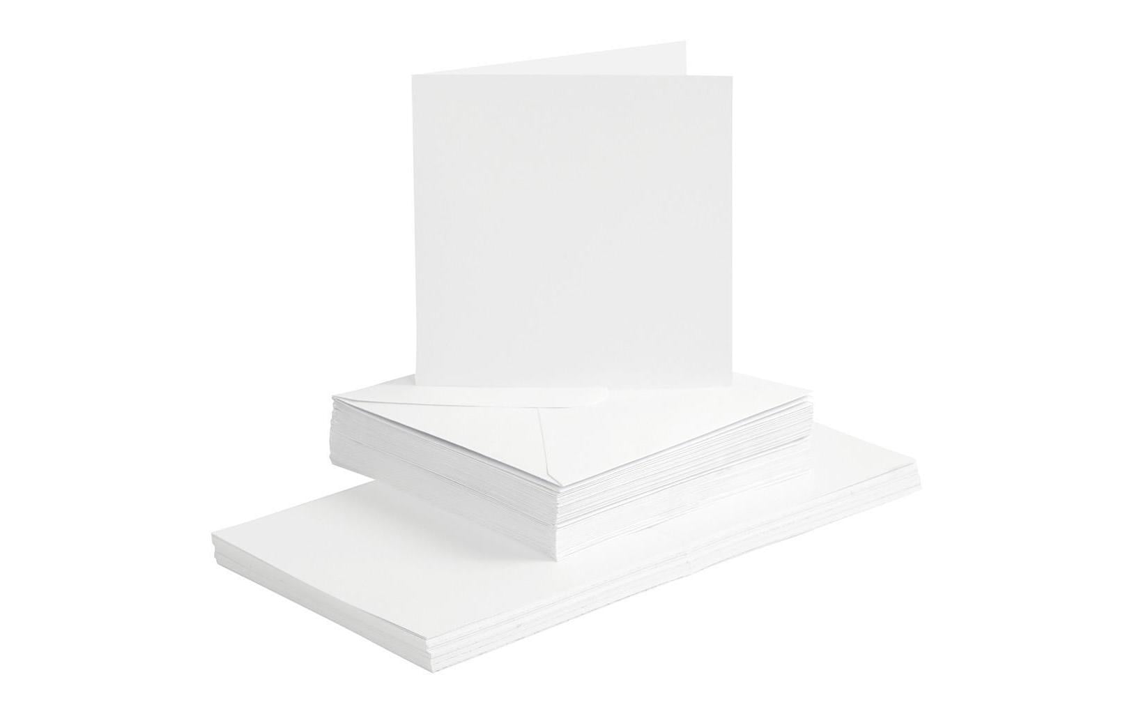 Creativ Company Blankokarte 15 x 15 cm 50 Sets, Weiss Creativ Company Blankokarte 15 x 15 cm 50 Sets, Weiss