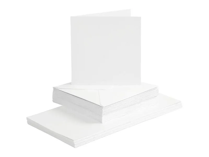 Creativ Company Blankokarte 15 x 15 cm 50 Sets, Weiss Creativ Company Blankokarte 15 x 15 cm 50 Sets, Weiss