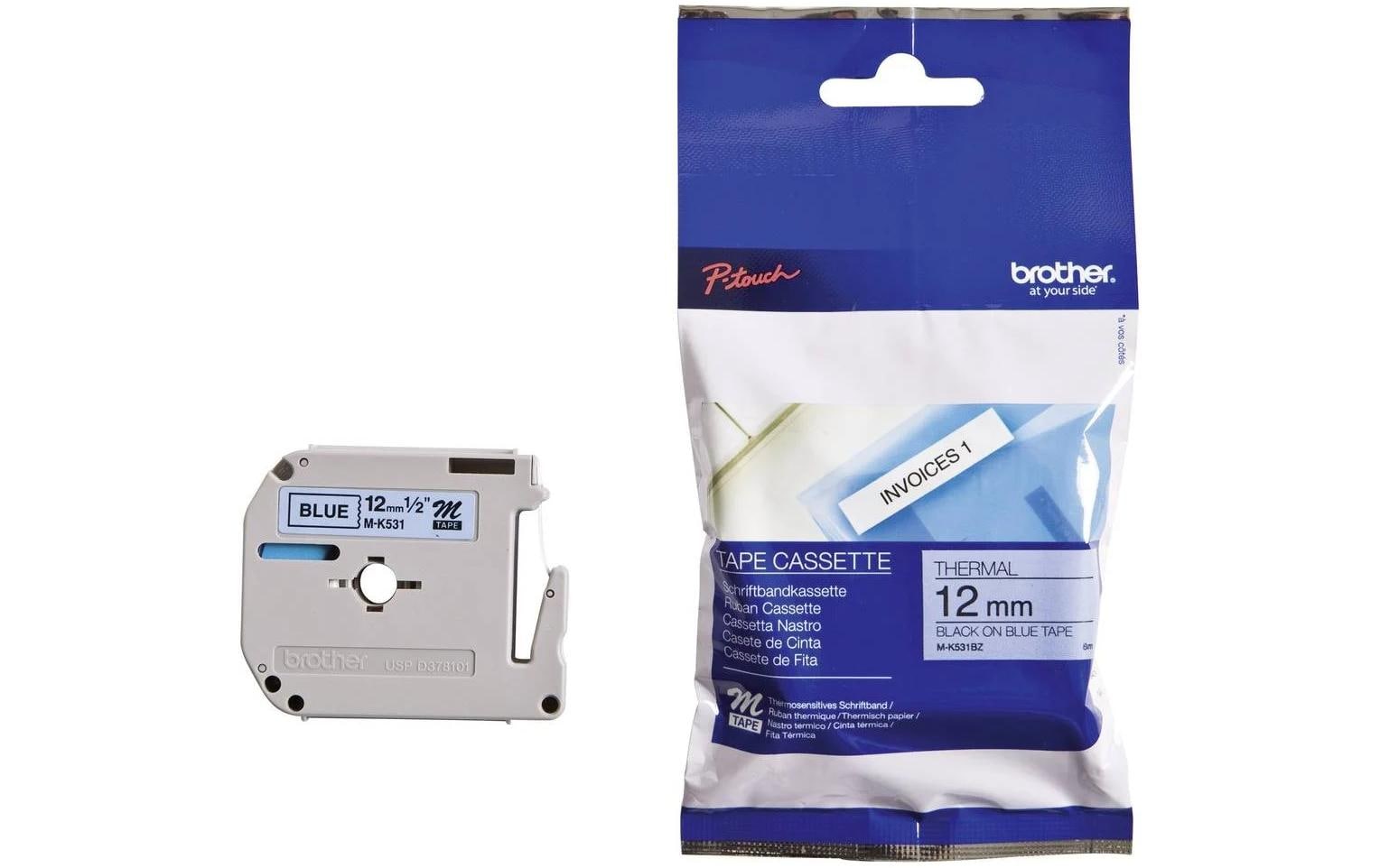 Brother Beschriftungsband M-K531 Schwarz auf Blau Brother Beschriftungsband M-K531 Schwarz auf Blau