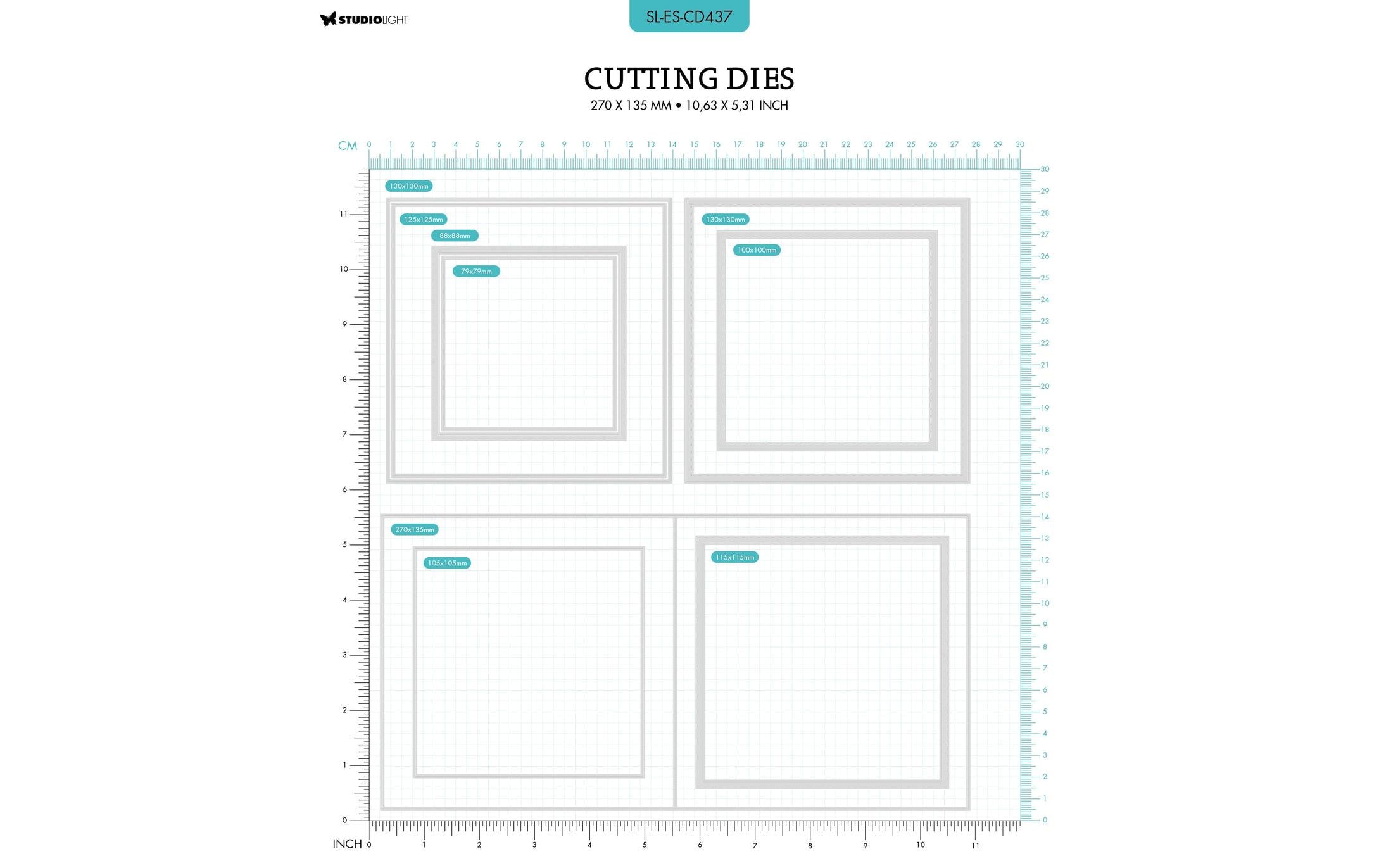 Studio Light Stanzschablone Klappkarte Essentials 270x135x1 mm, 9 Stück
