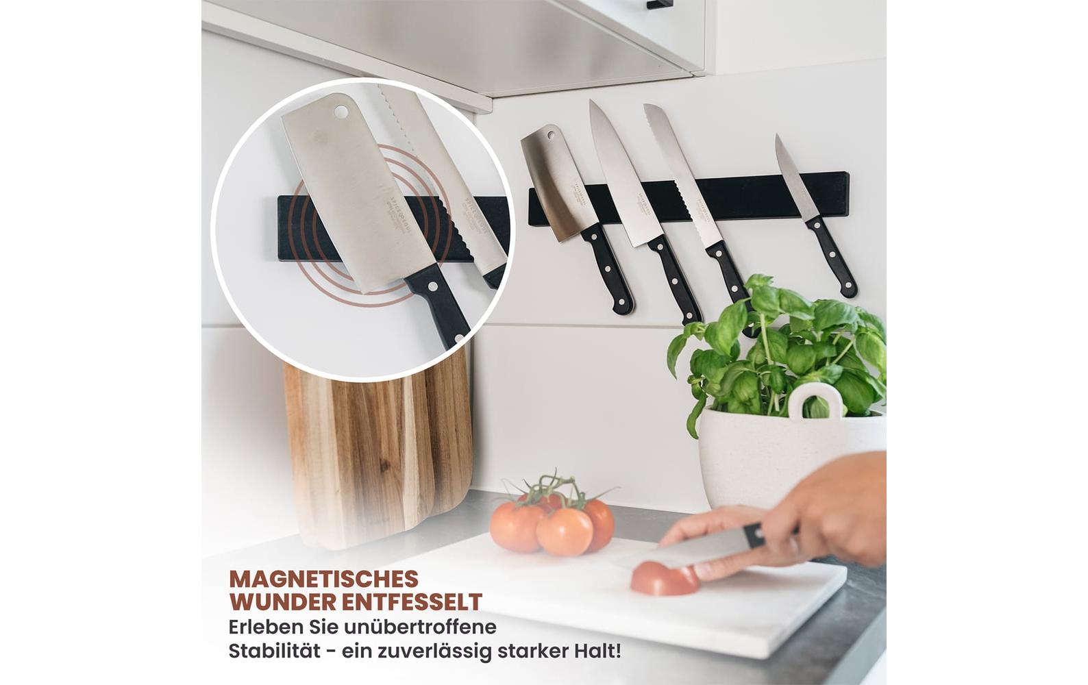 Exitoso Magnetschiene für Messer Schwarz 40 cm