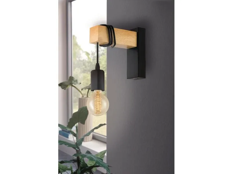 EGLO Leuchten Wandleuchte TOWNSHEND 1x E27 Schwarz EGLO Leuchten Wandleuchte TOWNSHEND 1x E27 Schwarz