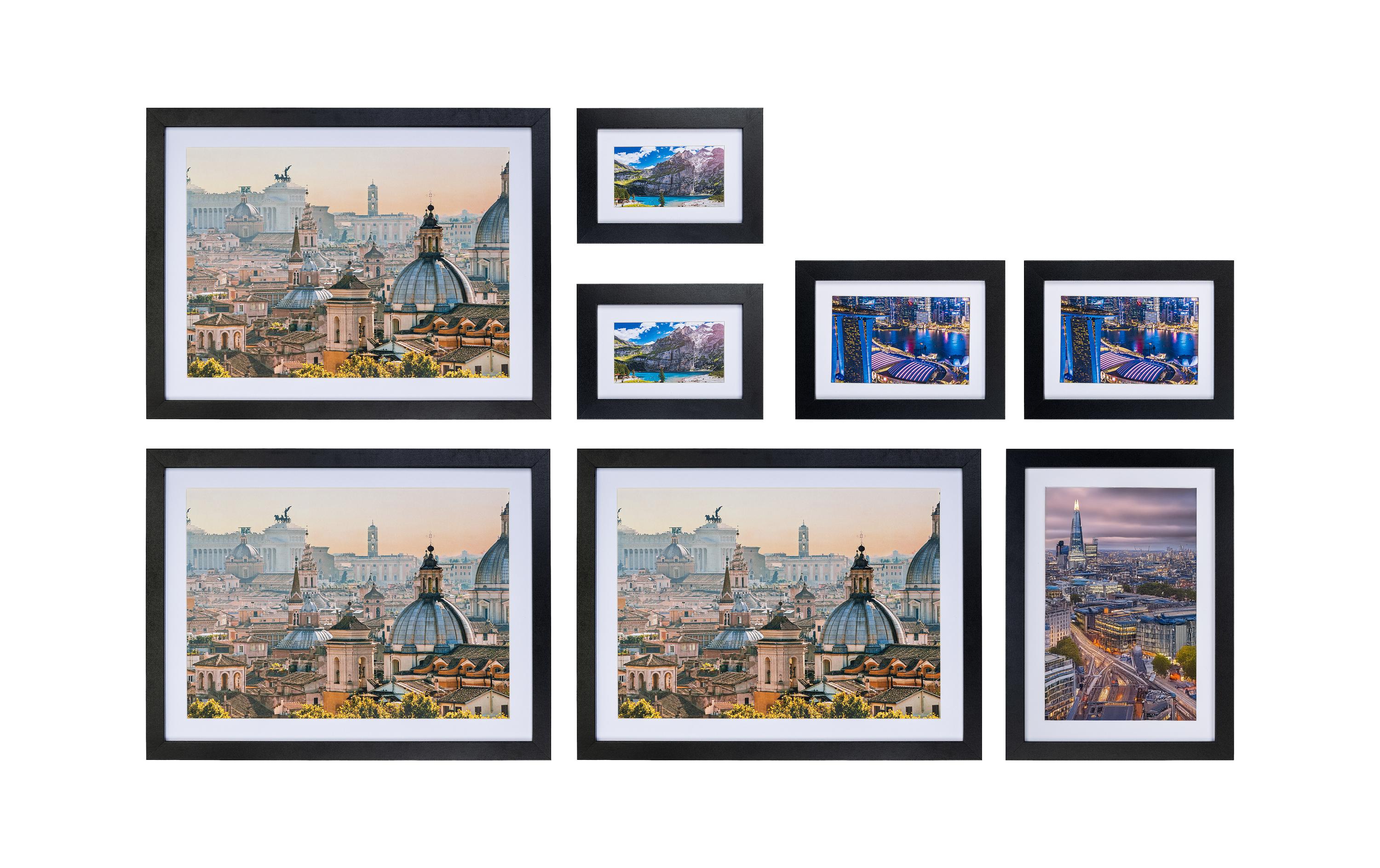 COCON Bilderrahmen 8er-Set, Schwarz