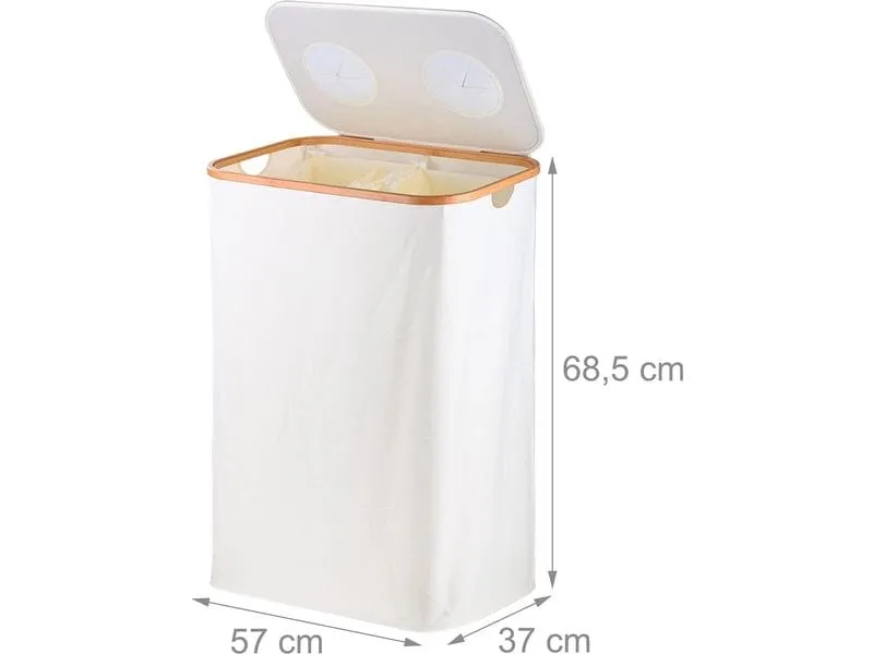 relaxdays Recyclingbehälter 140 L Weiss