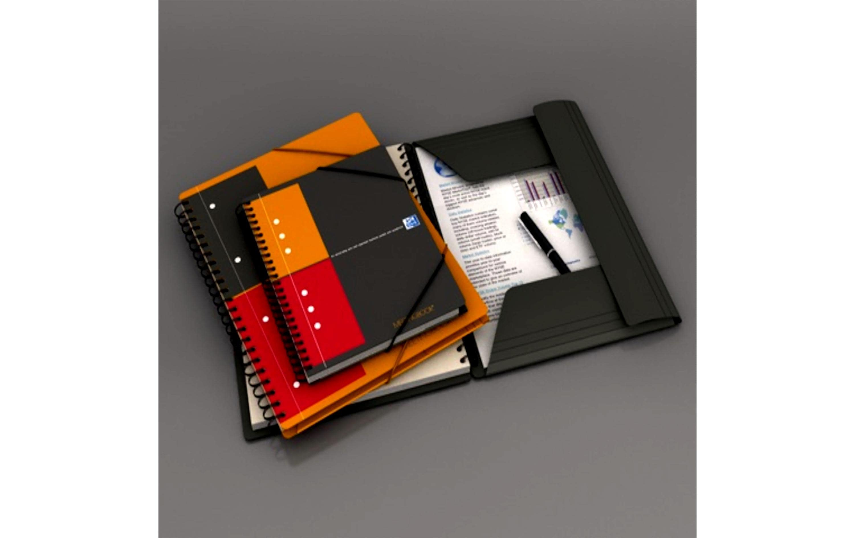 Oxford Notizheft International Meetingbook, A5 +, Kariert, Grau