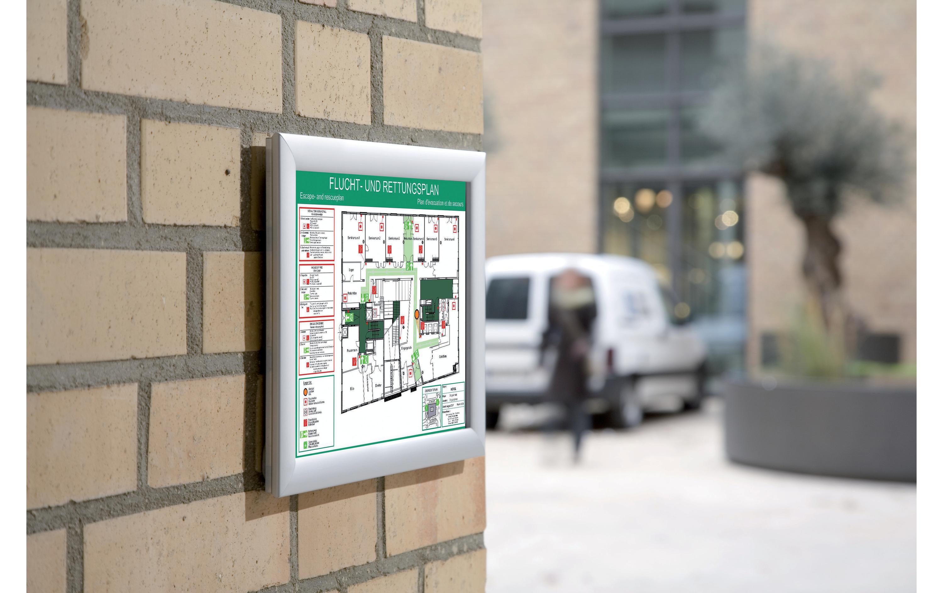 Franken Präsentationsrahmen Security Feuerfest 25 mm, A3 Silber Franken Präsentationsrahmen Security Feuerfest 25 mm, A3 Silber