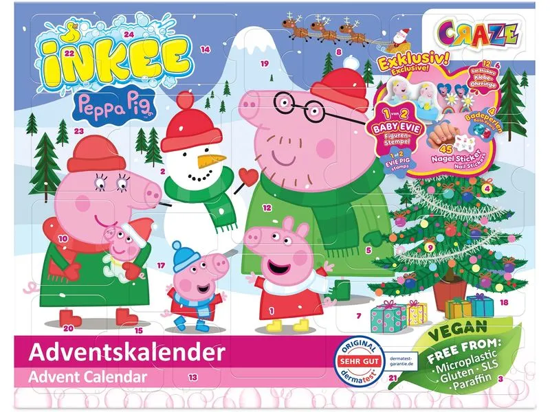 Craze Adventskalender Inkee Peppa Pig Badezusatz Craze Adventskalender Inkee Peppa Pig Badezusatz