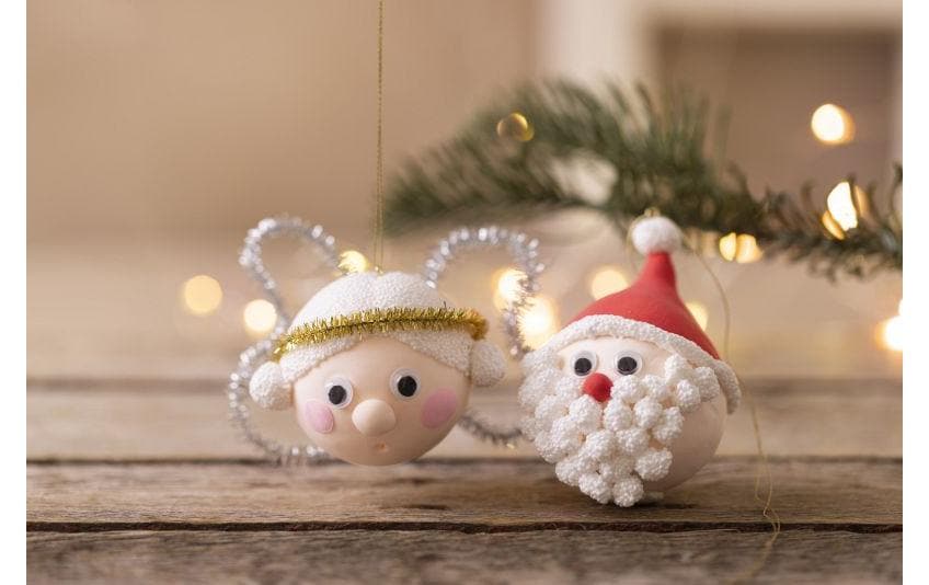 Creativ Company Bastelset Weihnachtskugeln Santa und Engel