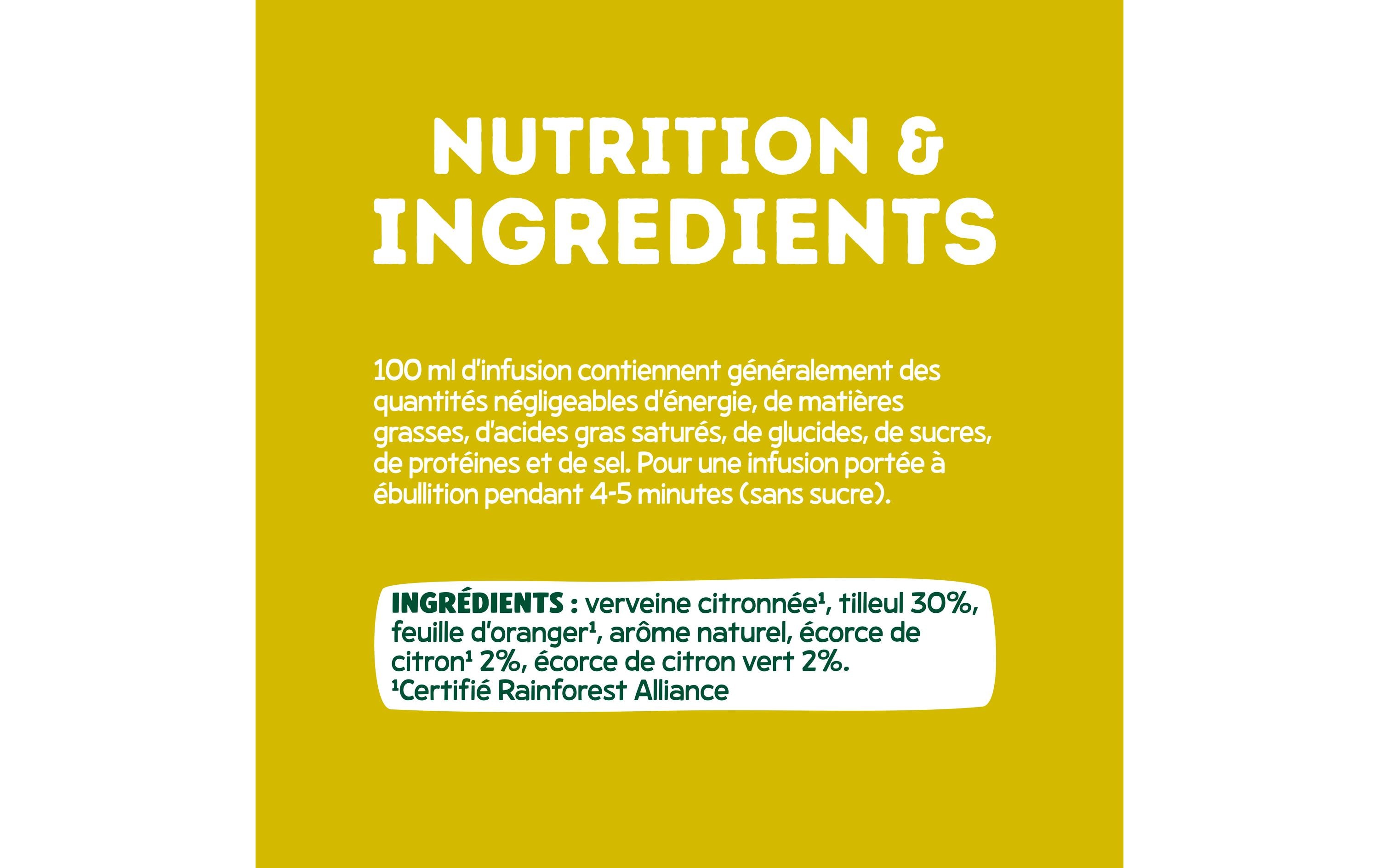 Eléphant Teebeutel Infusion Tilleul Citron 20 Stück