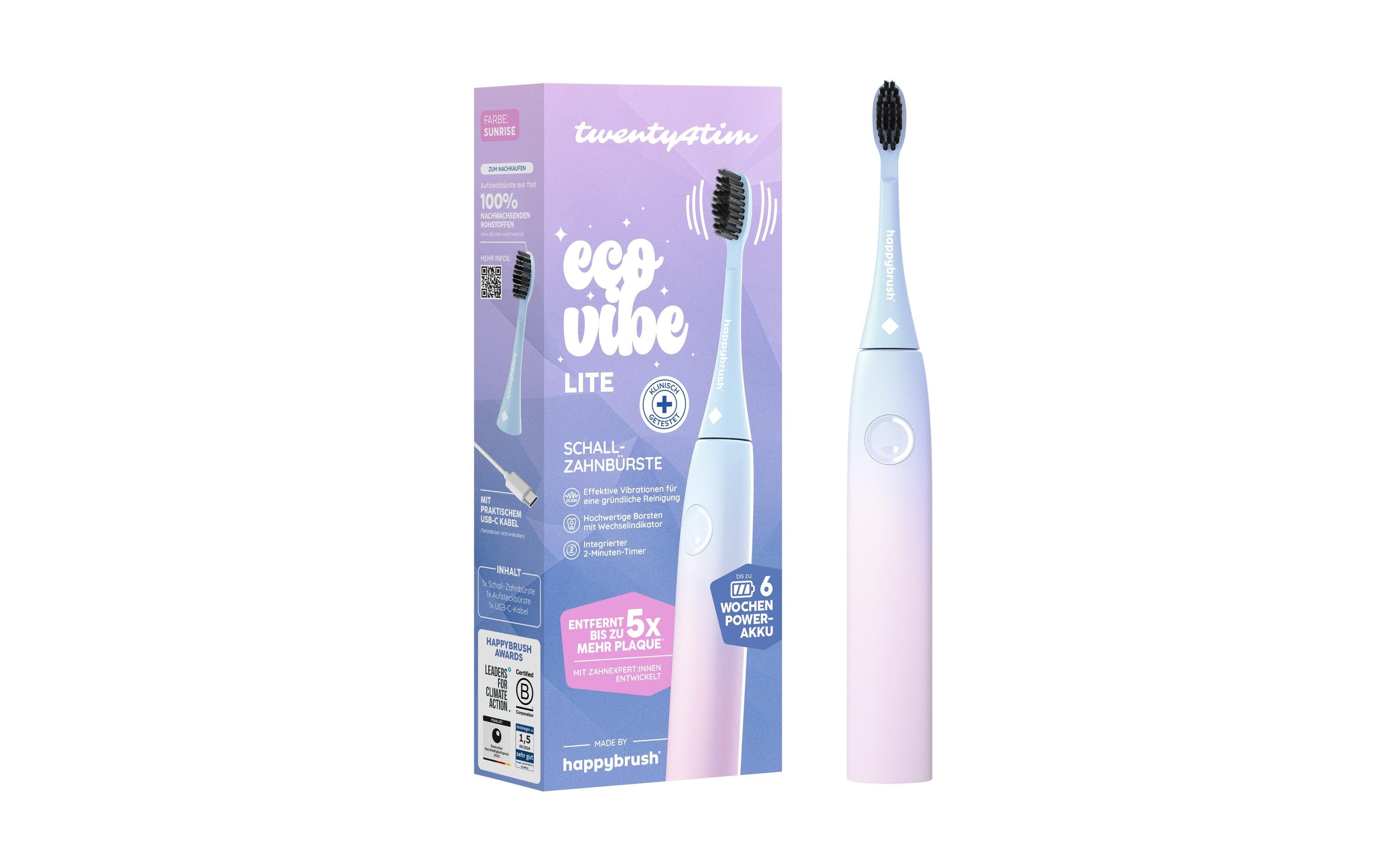 happybrush Schallzahnbürste Eco Vibe Lite Sunrise
