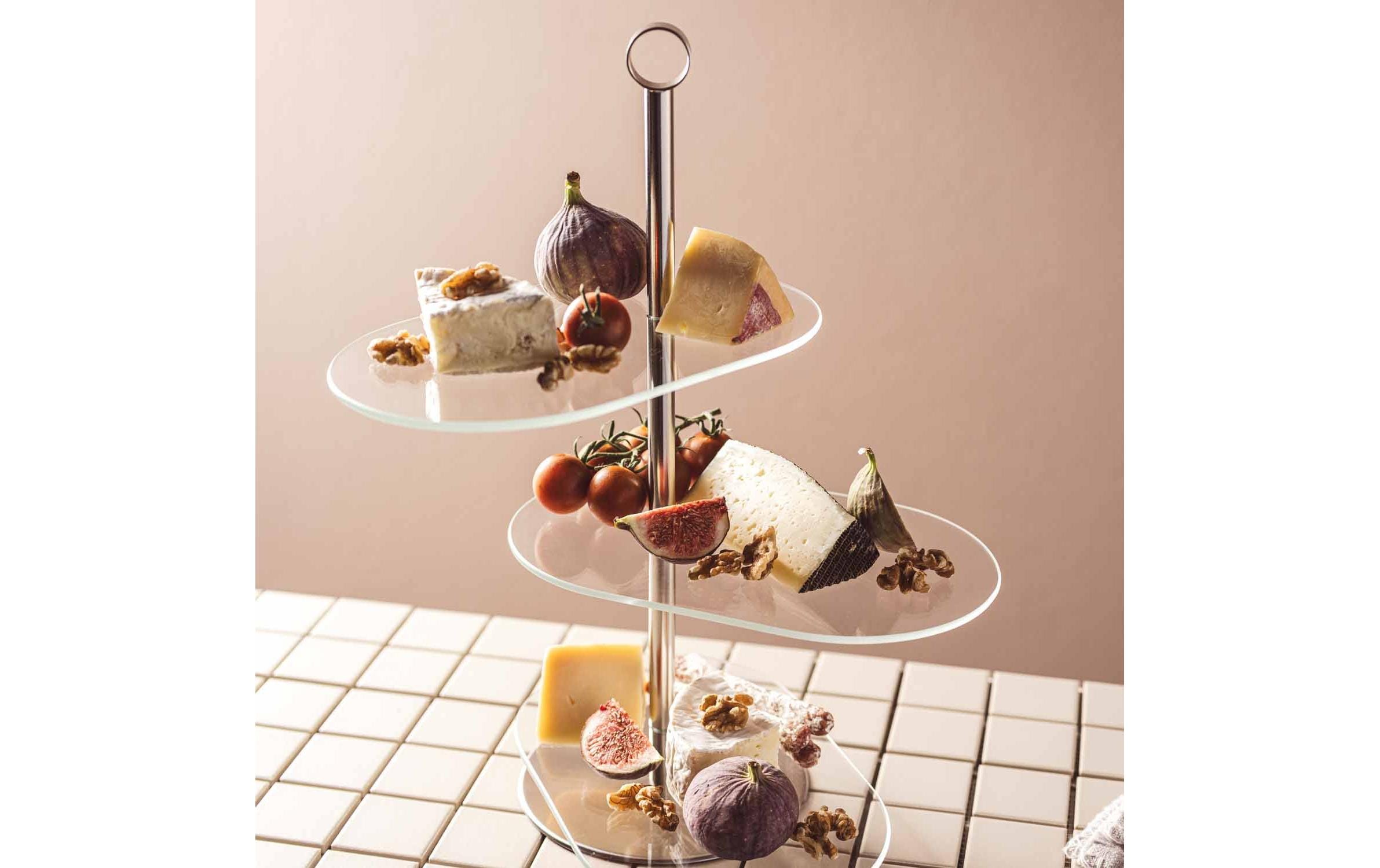 Leonardo Etagere Cena asymmetrisch 3-teilig, Silber