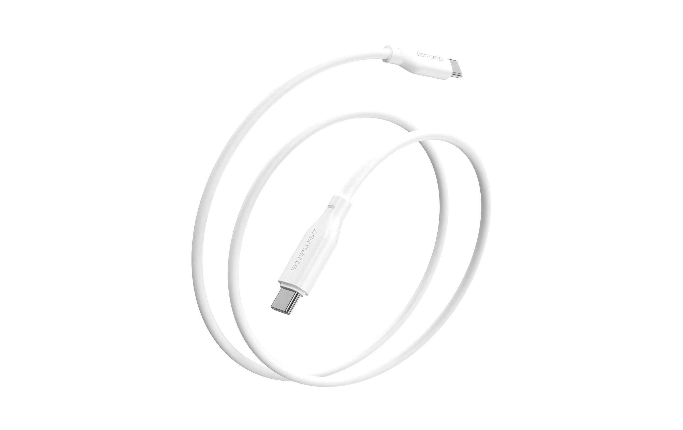 4smarts USB 2.0-Kabel Silikon High Flex USB C - USB C 1.5 m Weiss