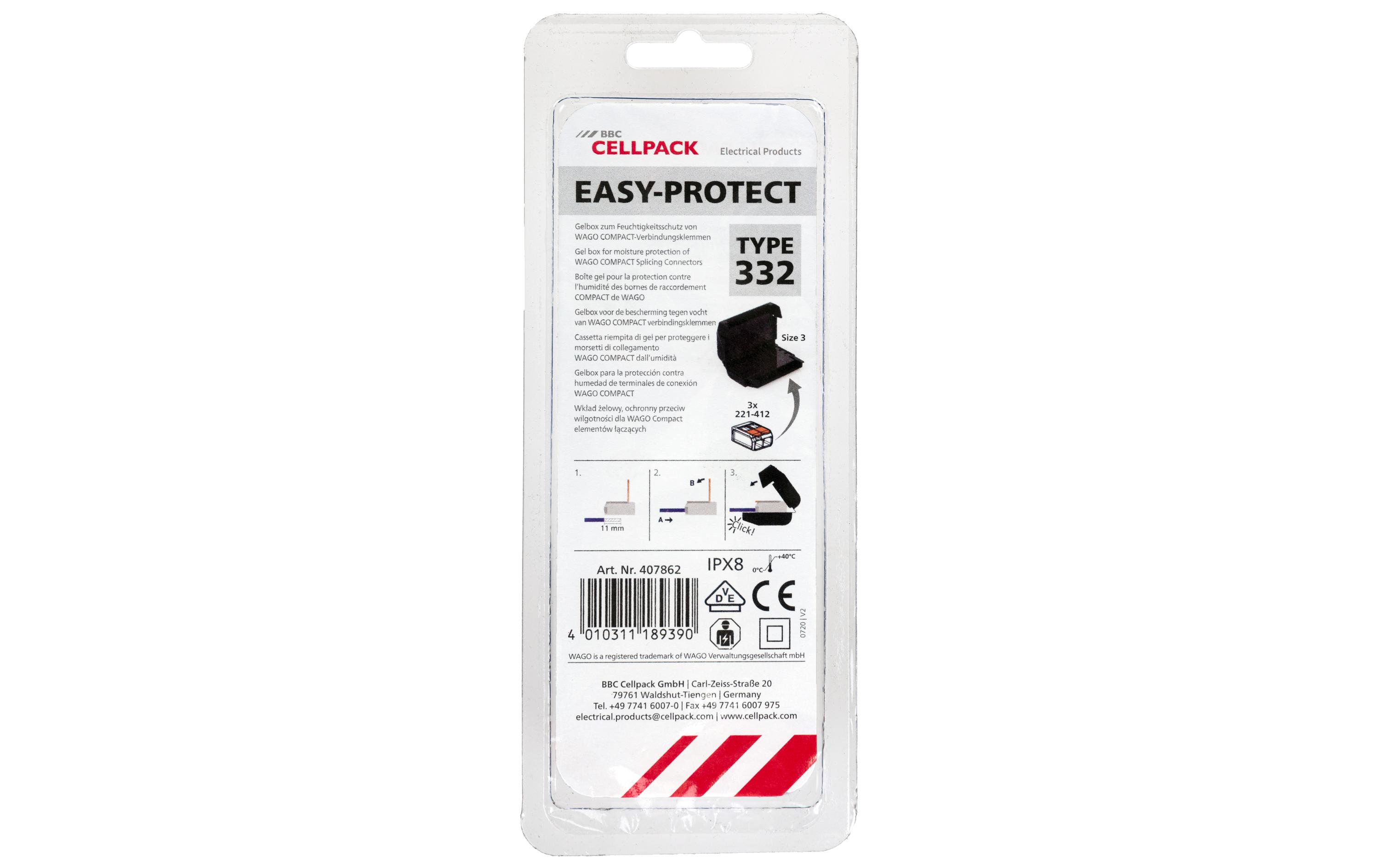Cellpack AG Gel Box 332, IPx8, mit Wago Compact Klemmen Cellpack AG Gel Box 332, IPx8, mit Wago Compact Klemmen