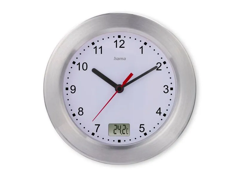 Hama Wanduhr Mauritius Ø 17 cm, Silber/Weiss Hama Wanduhr Mauritius Ø 17 cm, Silber/Weiss