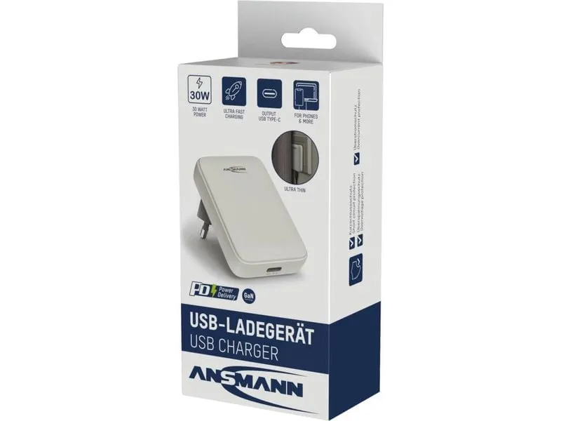 Ansmann USB-Ladegerät USB-C Wall Charger 130PD 30W, schwarz Ansmann USB-Ladegerät USB-C Wall Charger 130PD 30W, schwarz