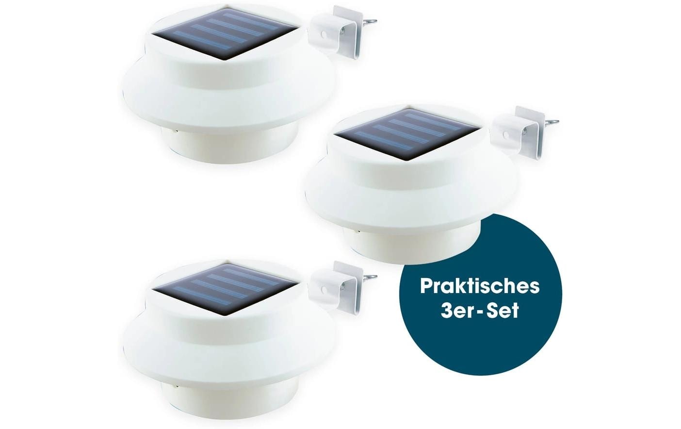 EASYmaxx Solar-Leuchte Dachrinne 3er-Set 1.2 V