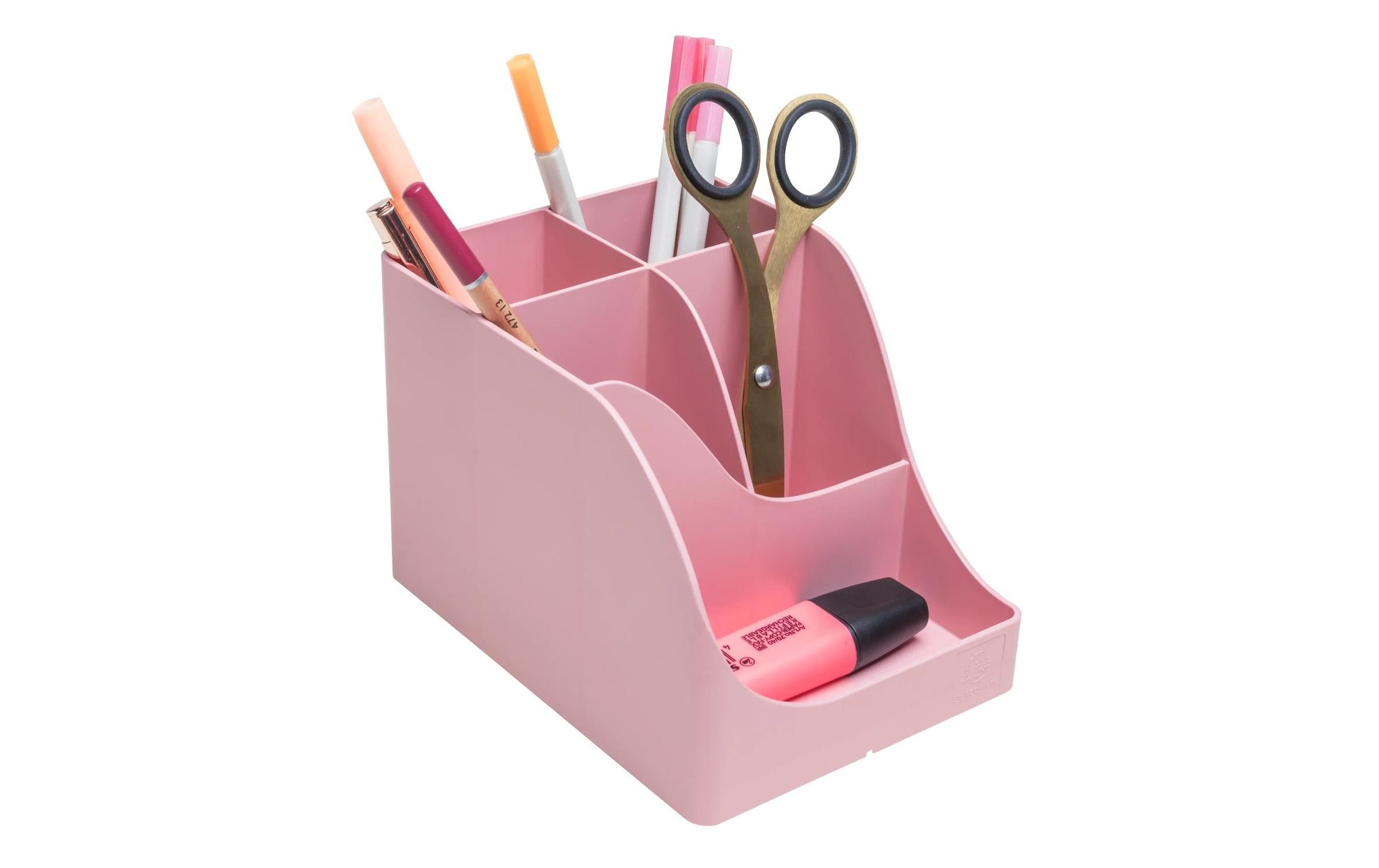 Exacompta Stiftehalter Pen Wave AutentiK, 5 Fächer, Bonbonrosa