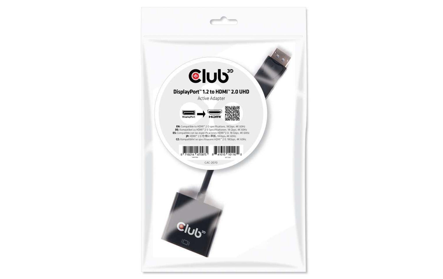 Club 3D Adapter 4K DisplayPort 1.2 - HDMI 2.0