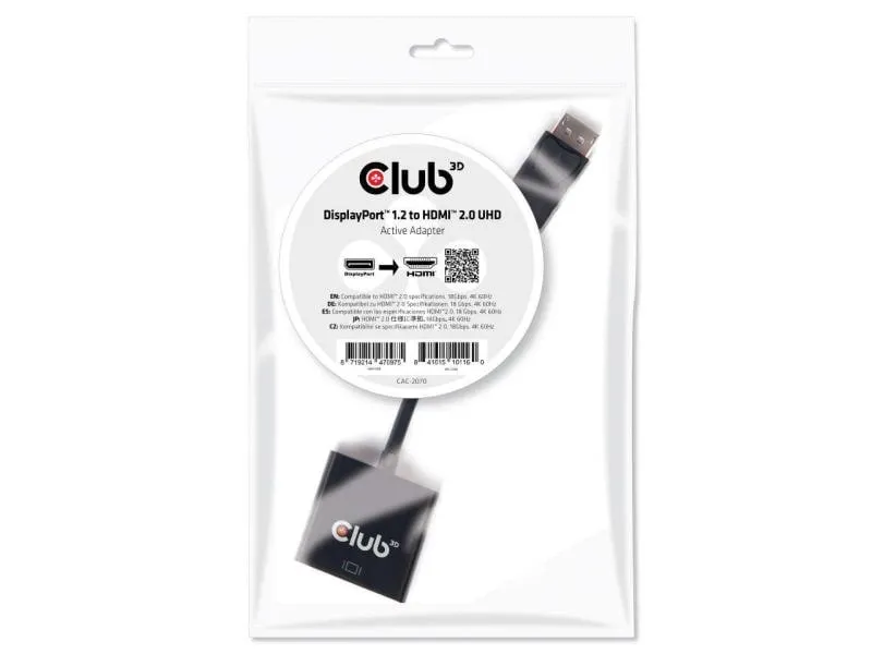 Club 3D Adapter 4K DisplayPort 1.2 - HDMI 2.0