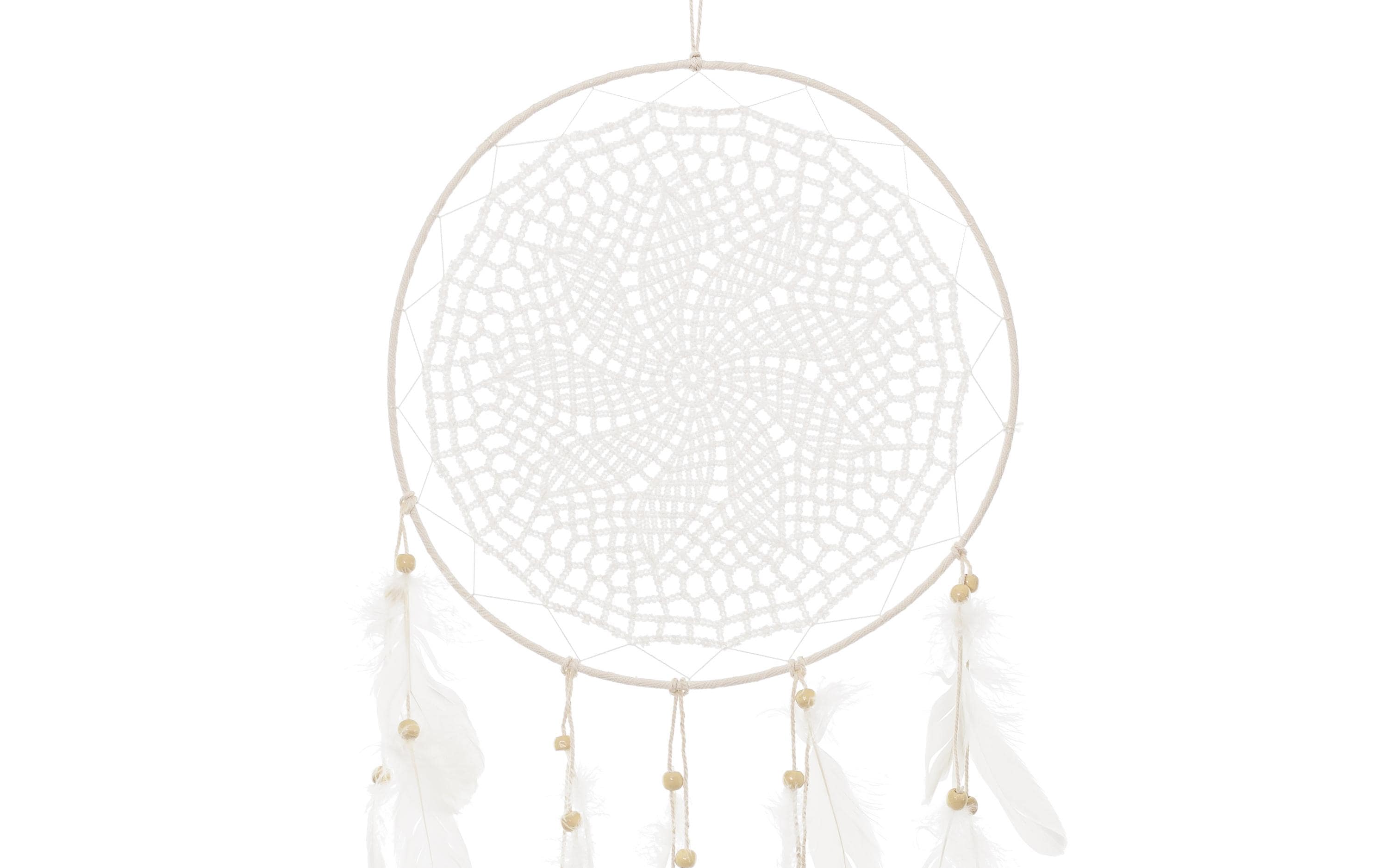 Partydeco Girlande Traumfänger mit Federn 30 x 94 cm, Weiss