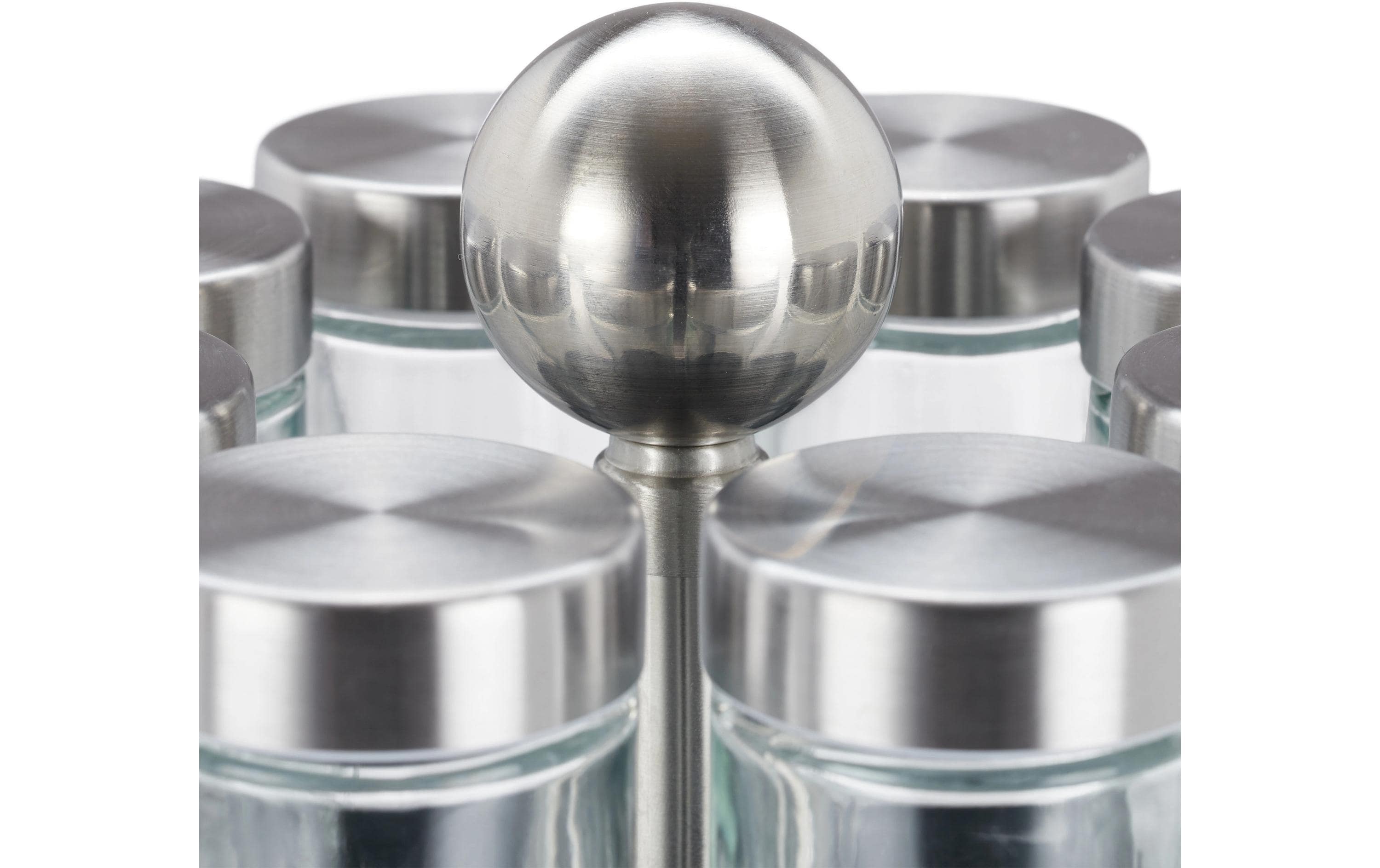 relaxdays Gewürzkarussell 16er Set Schwarz/Silber/Transparent