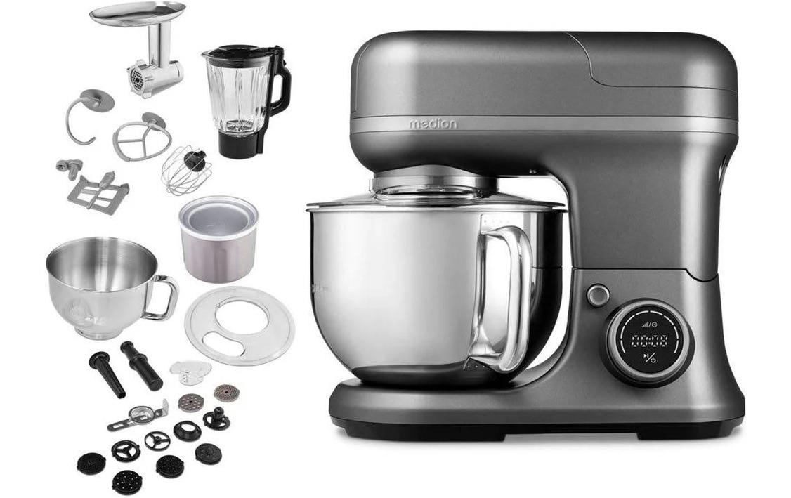 Medion Küchenmaschine 4in1 Grau/Silber