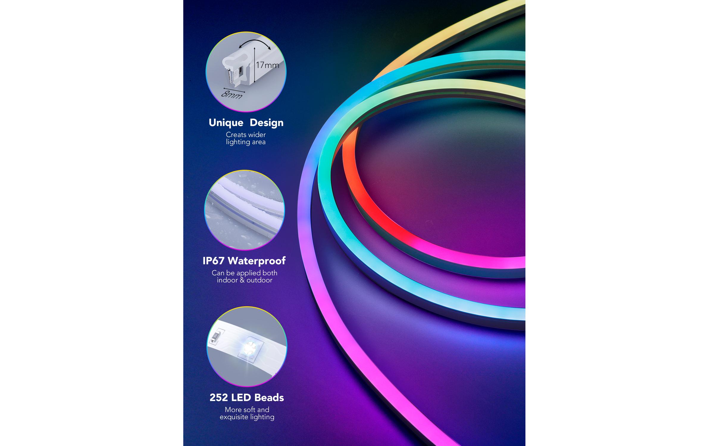 Govee LED Stripe Neon, 3 m, RGBIC, Matter