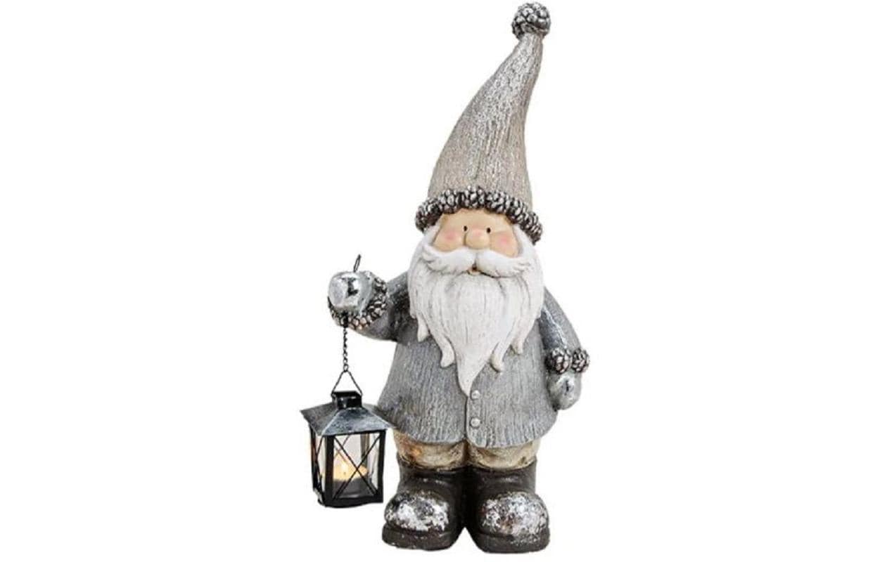 G. Wurm Teelichthalter Nikolaus Weihnachtsdeko, Grau/Weiss