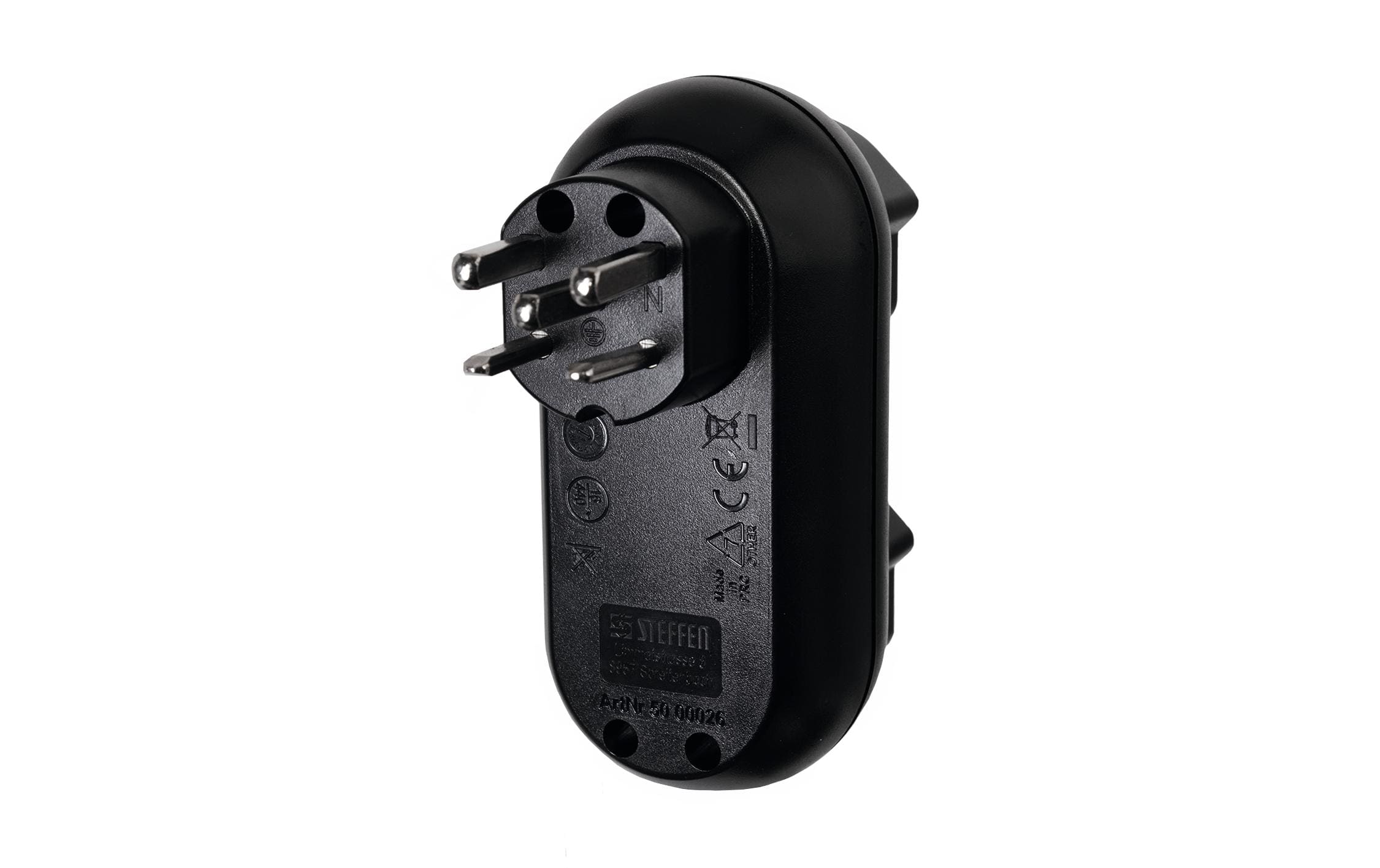 STEFFEN Mehrfachstecker Strong 2x T25, Schwarz