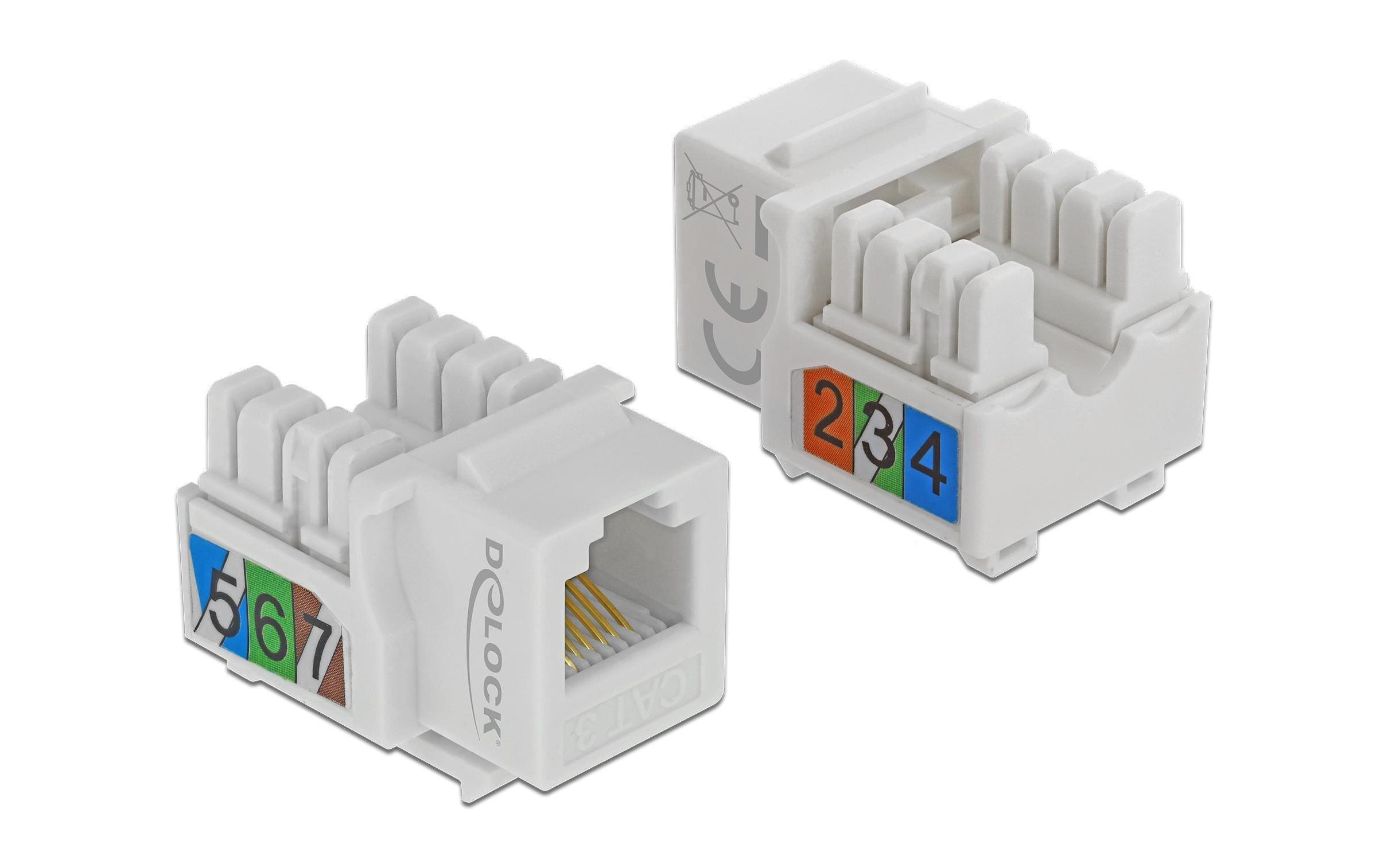 Delock Keystone-Modul RJ-12 LSA Cat.3 UTP Buchse,weiss