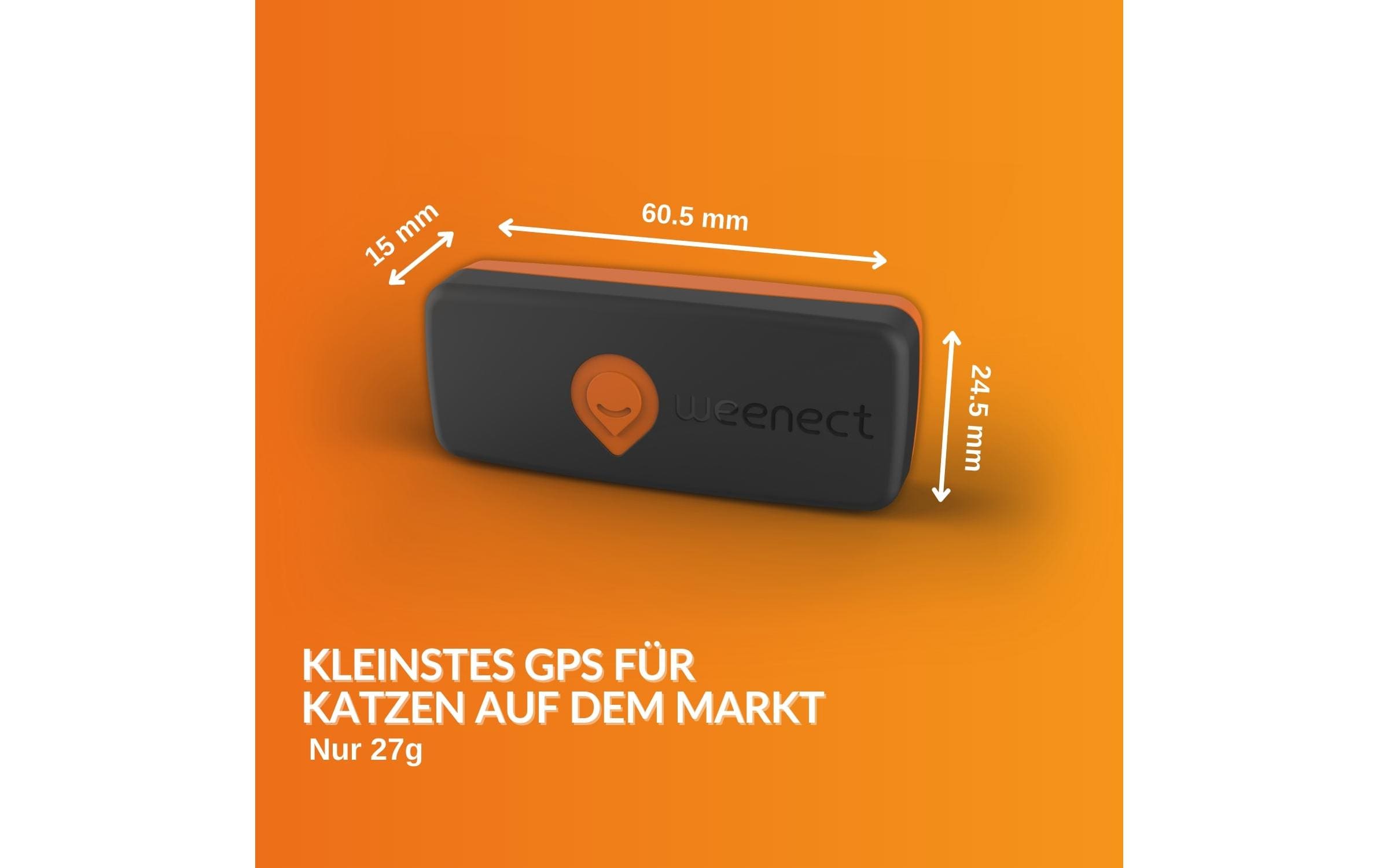 Weenect GPS-Tracker XS für Katzen, Schwarz