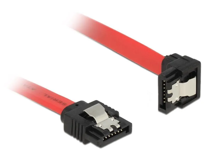 Delock SATA3-Kabel 6 Gb/s rot, gewinkelt, Clip, 50 cm Delock SATA3-Kabel 6 Gb/s rot, gewinkelt, Clip, 50 cm