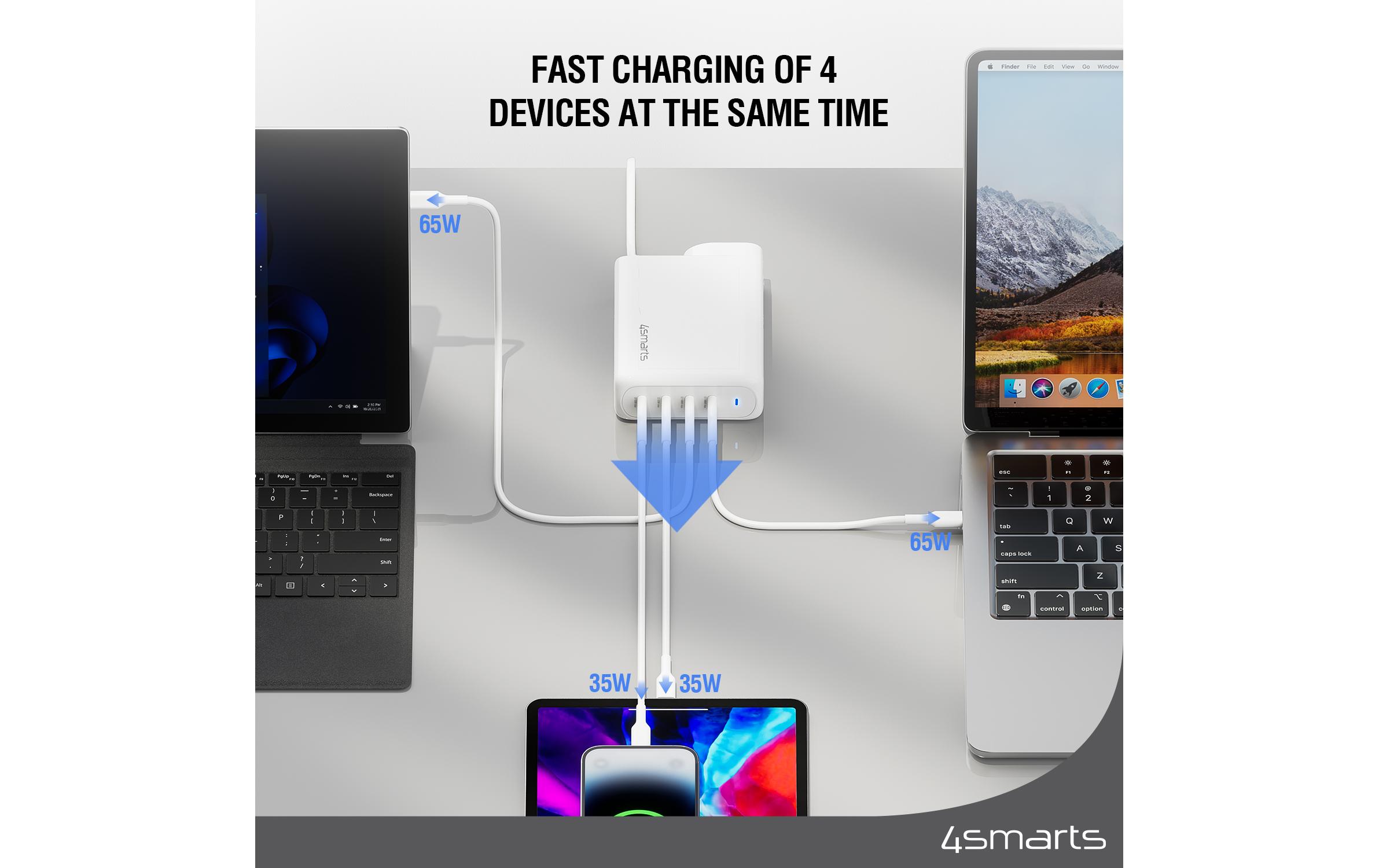 4smarts USB-Wandladegerät Flex Pro Weiss