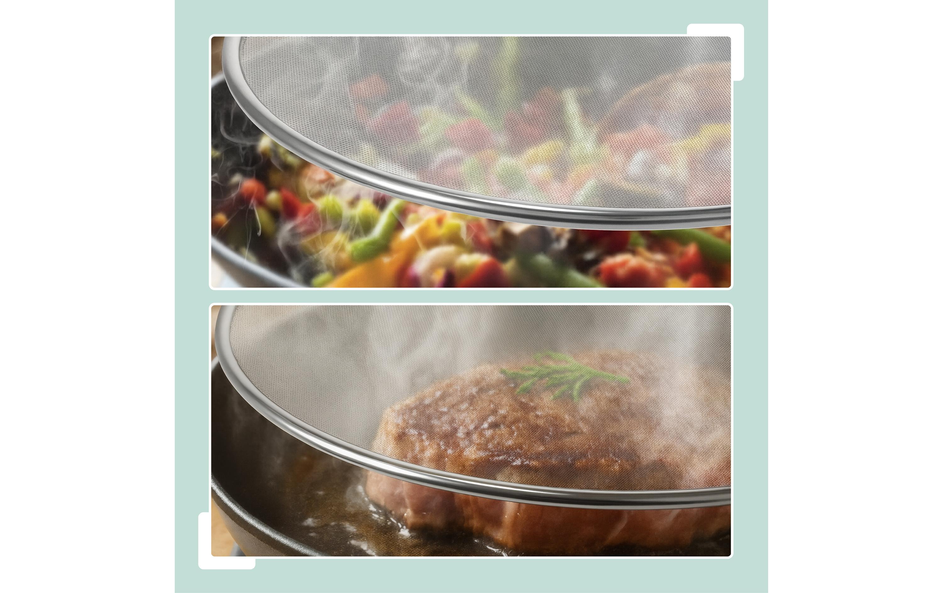 relaxdays Spritzschutzdeckel 3er Set