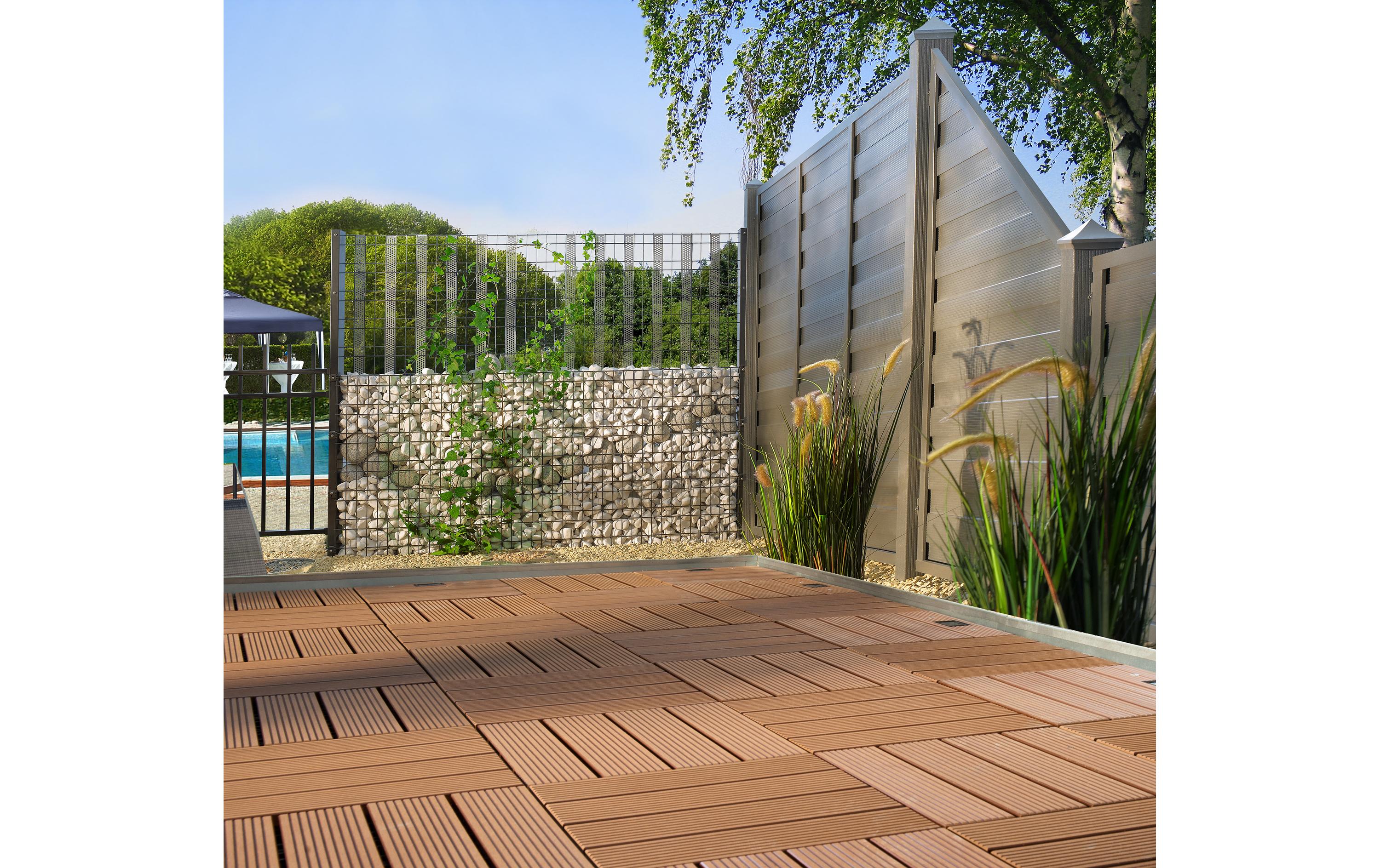 Florco Balkon-& Terrassenplatten WPC braun 30 x 30, 6 Stk.