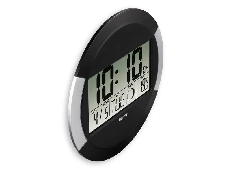 Hama Wanduhr Ischia Ø 24.5 cm, Schwarz/Silber Hama Wanduhr Ischia Ø 24.5 cm, Schwarz/Silber