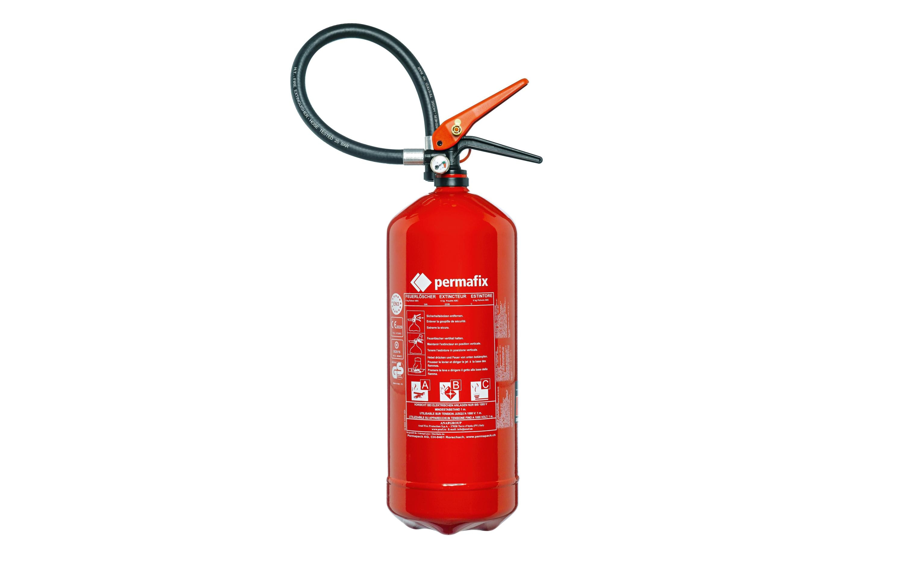 Permafix Feuerlöscher Pulver PS6-HJ