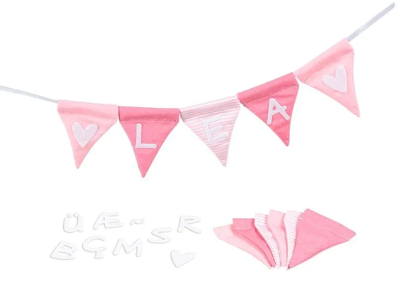 Goki Buchstabe Wimpelkette Rosa