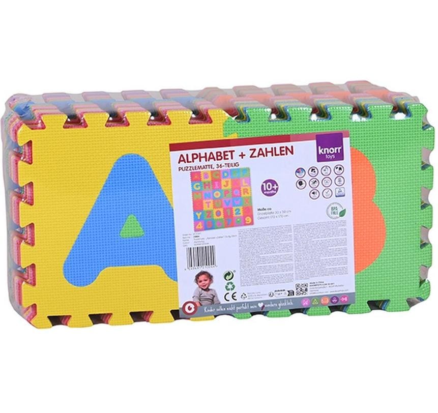 Knorrtoys Puzzlematte ABC + Zahlen /36 tlg/30 cm
