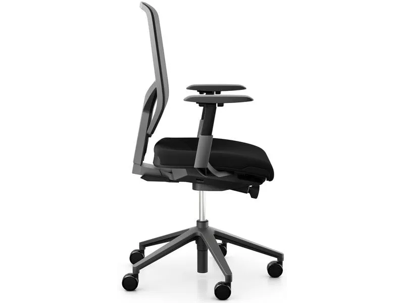 Giroflex Bürostuhl 68 mit Netzrücken und Armlehnen, Schwarz