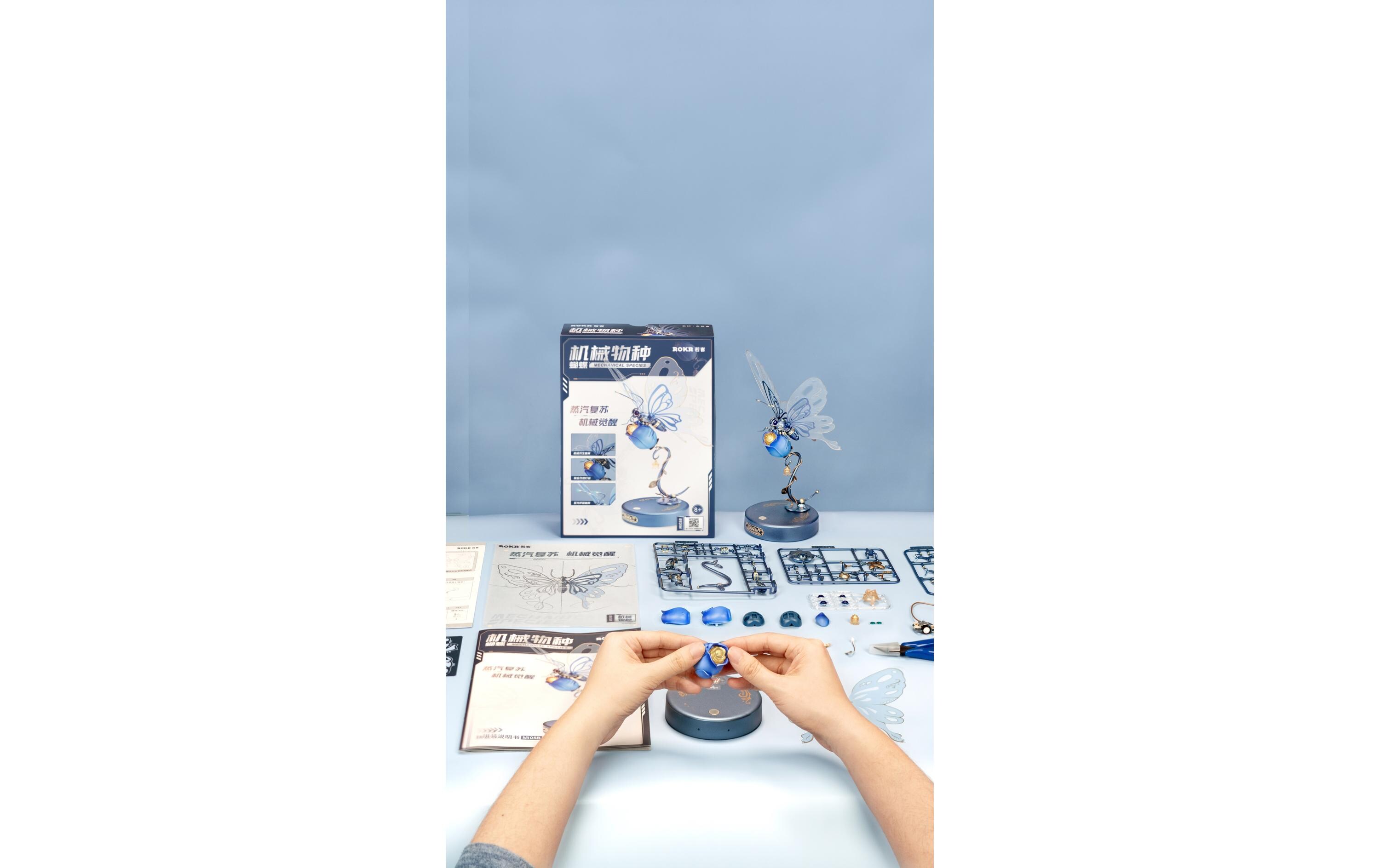 RoboTime Bausatz ROKR Mechanischer Rosa Schmetterling