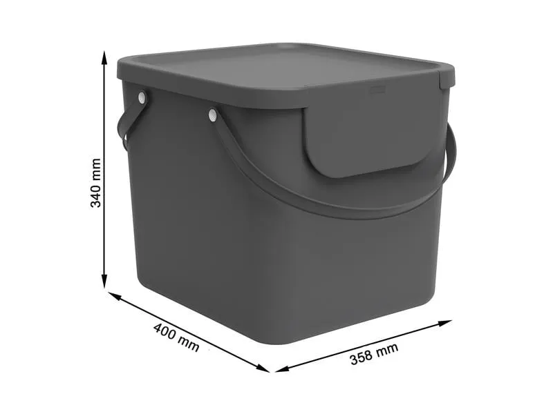 Rotho Recyclingbehälter Albula 40 l, Anthrazit Rotho Recyclingbehälter Albula 40 l, Anthrazit